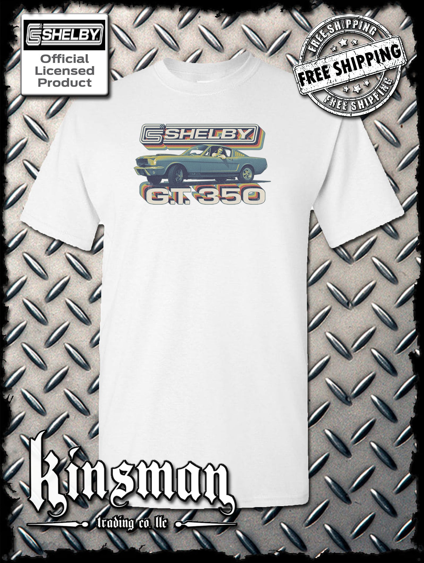 Carroll Shelby Vintage GT 350 T-Shirt Ford Mustang