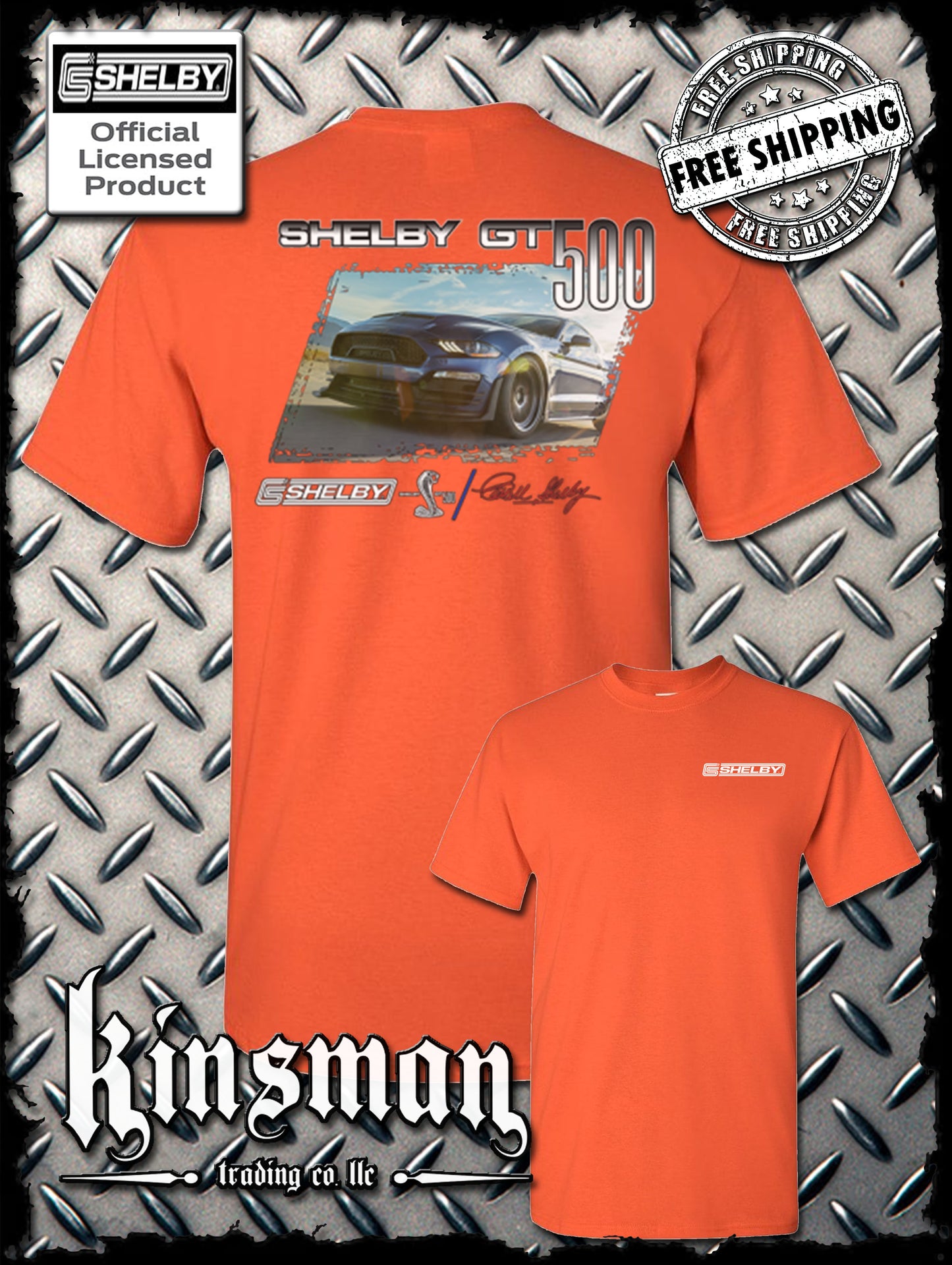 Carroll Shelby GT 500 2-Sided T-Shirt Ford Mustang