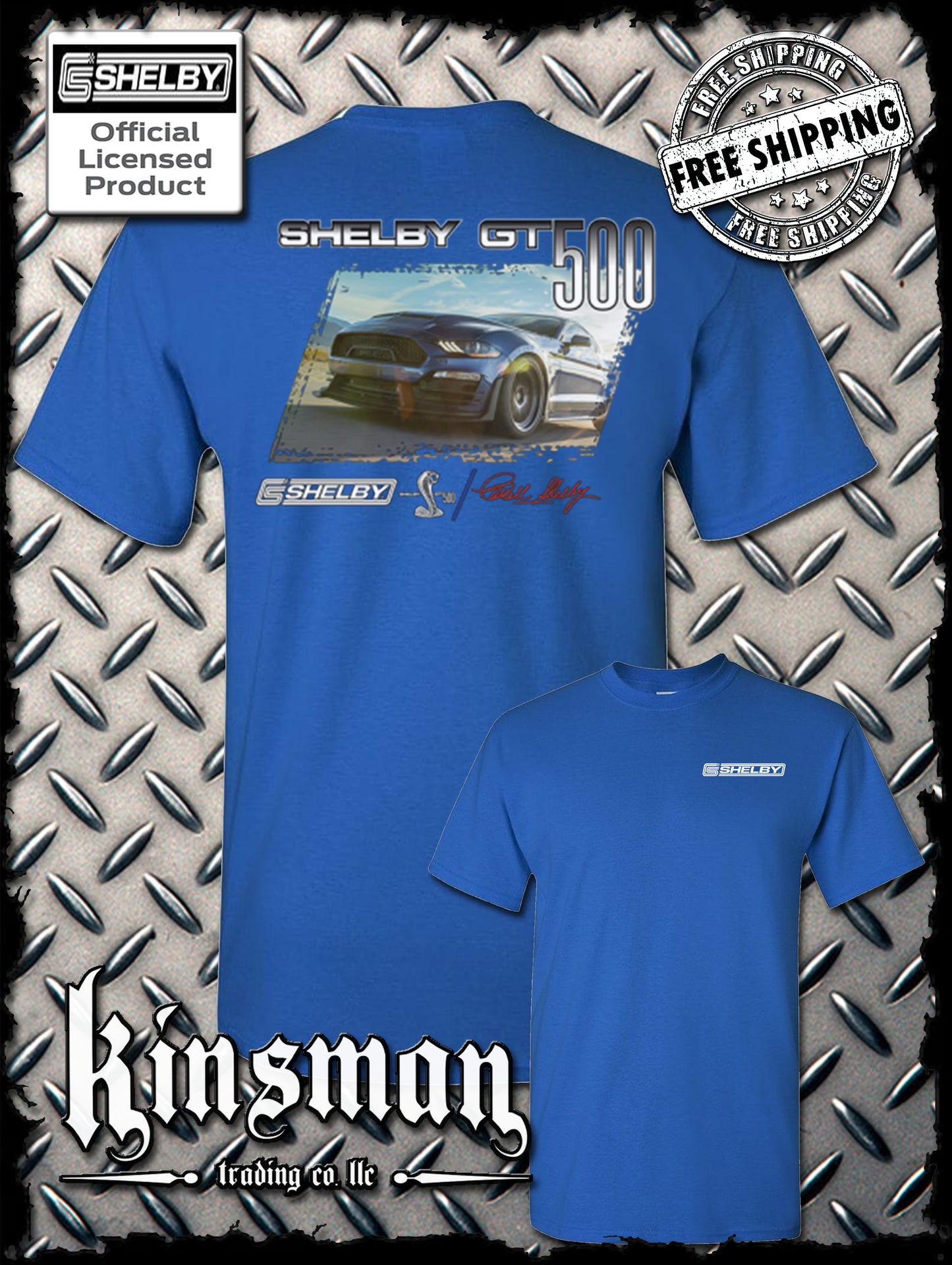 Carroll Shelby GT 500 2-Sided T-Shirt Ford Mustang