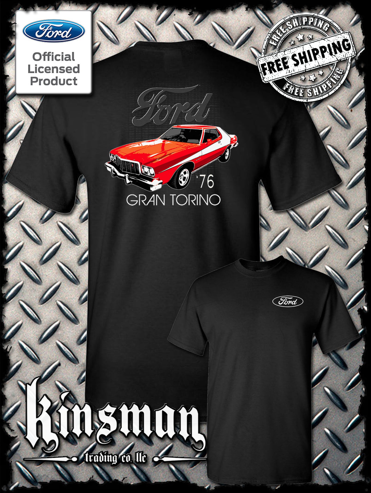 Ford 76 Gran Torino 2-Sided T-Shirt American Horsepower