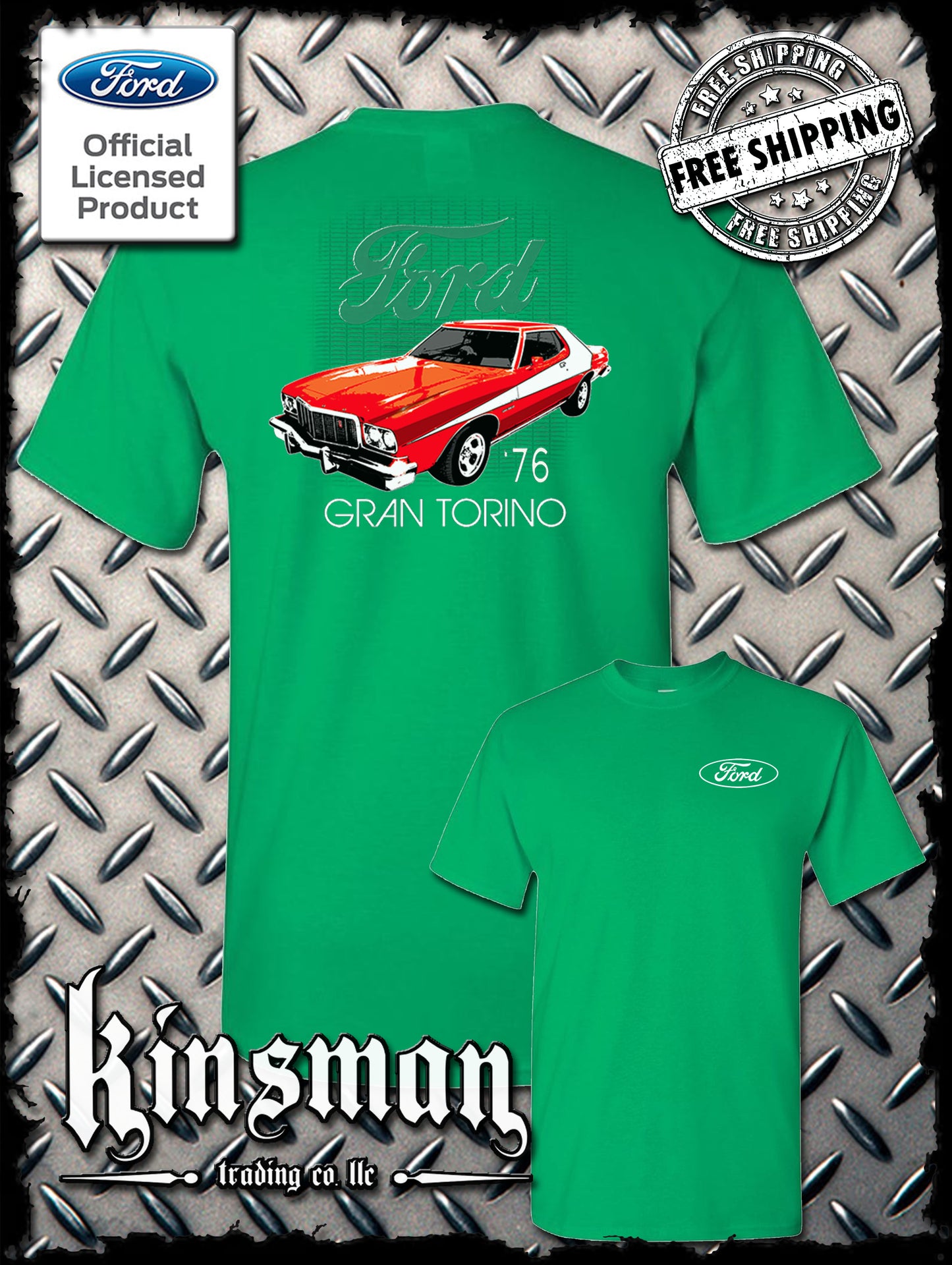 Ford 76 Gran Torino 2-Sided T-Shirt American Horsepower