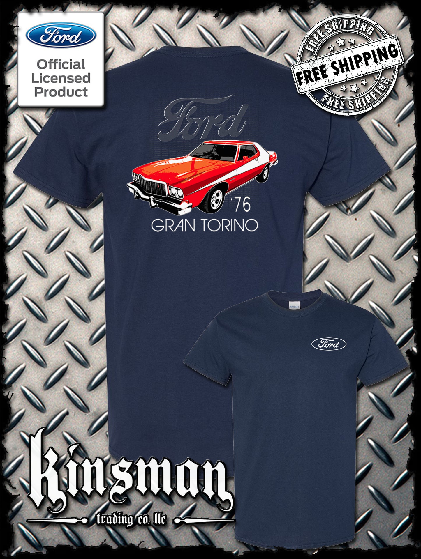 Ford 76 Gran Torino 2-Sided T-Shirt American Horsepower