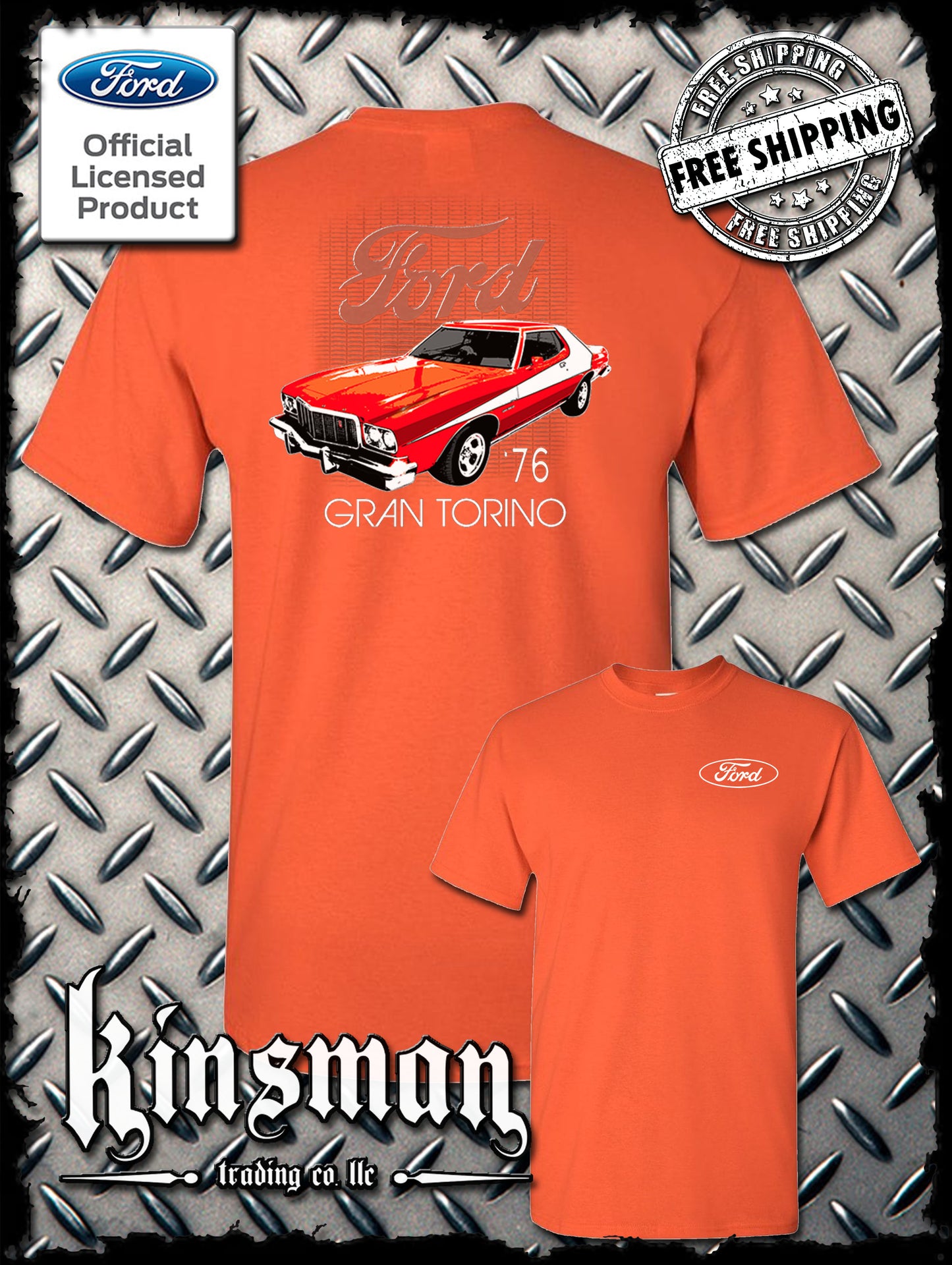 Ford 76 Gran Torino 2-Sided T-Shirt American Horsepower