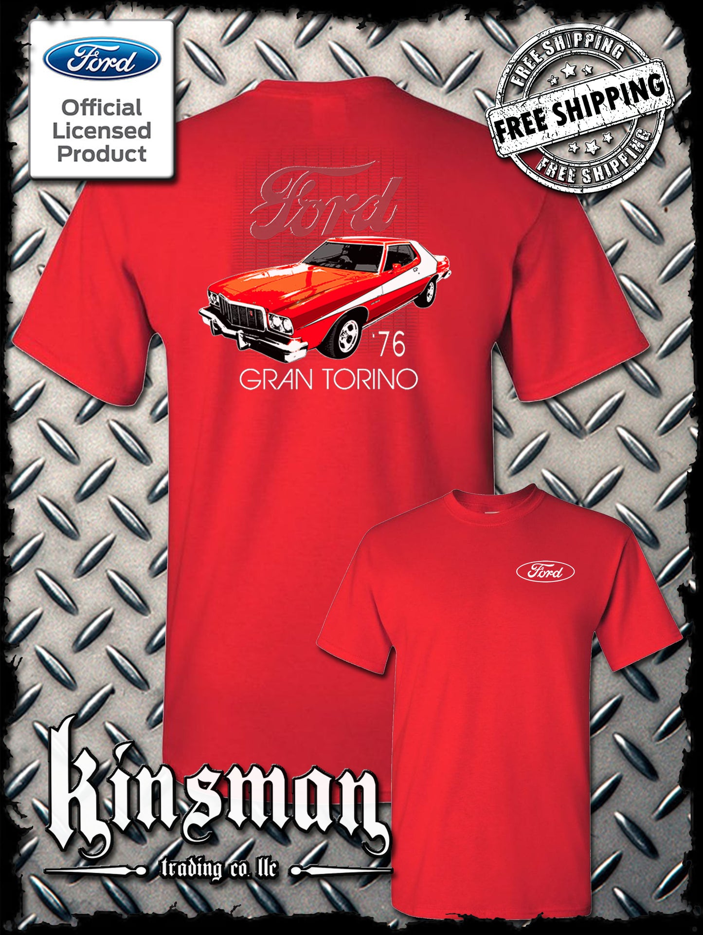 Ford 76 Gran Torino 2-Sided T-Shirt American Horsepower