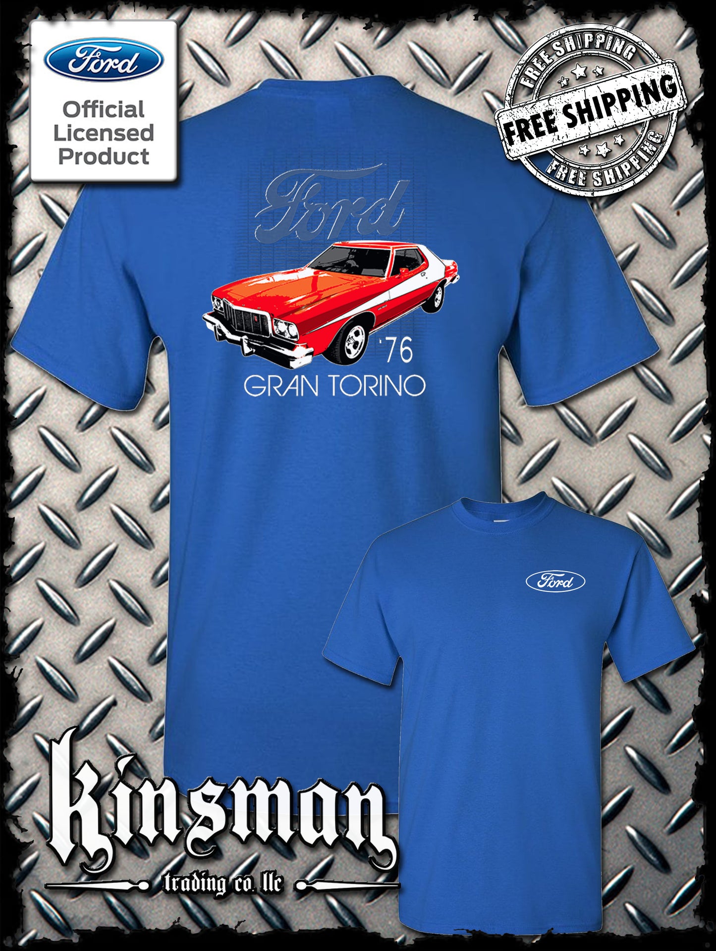 Ford 76 Gran Torino 2-Sided T-Shirt American Horsepower