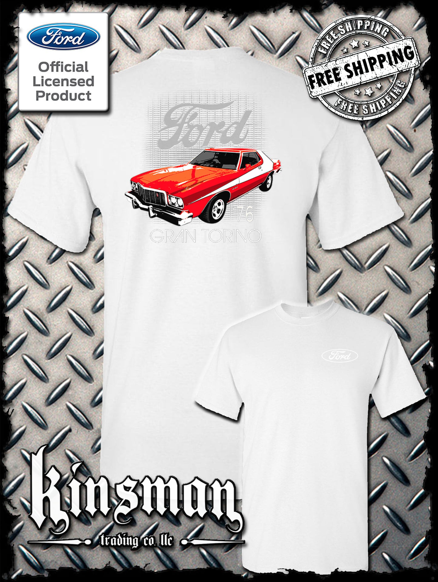 Ford 76 Gran Torino 2-Sided T-Shirt American Horsepower