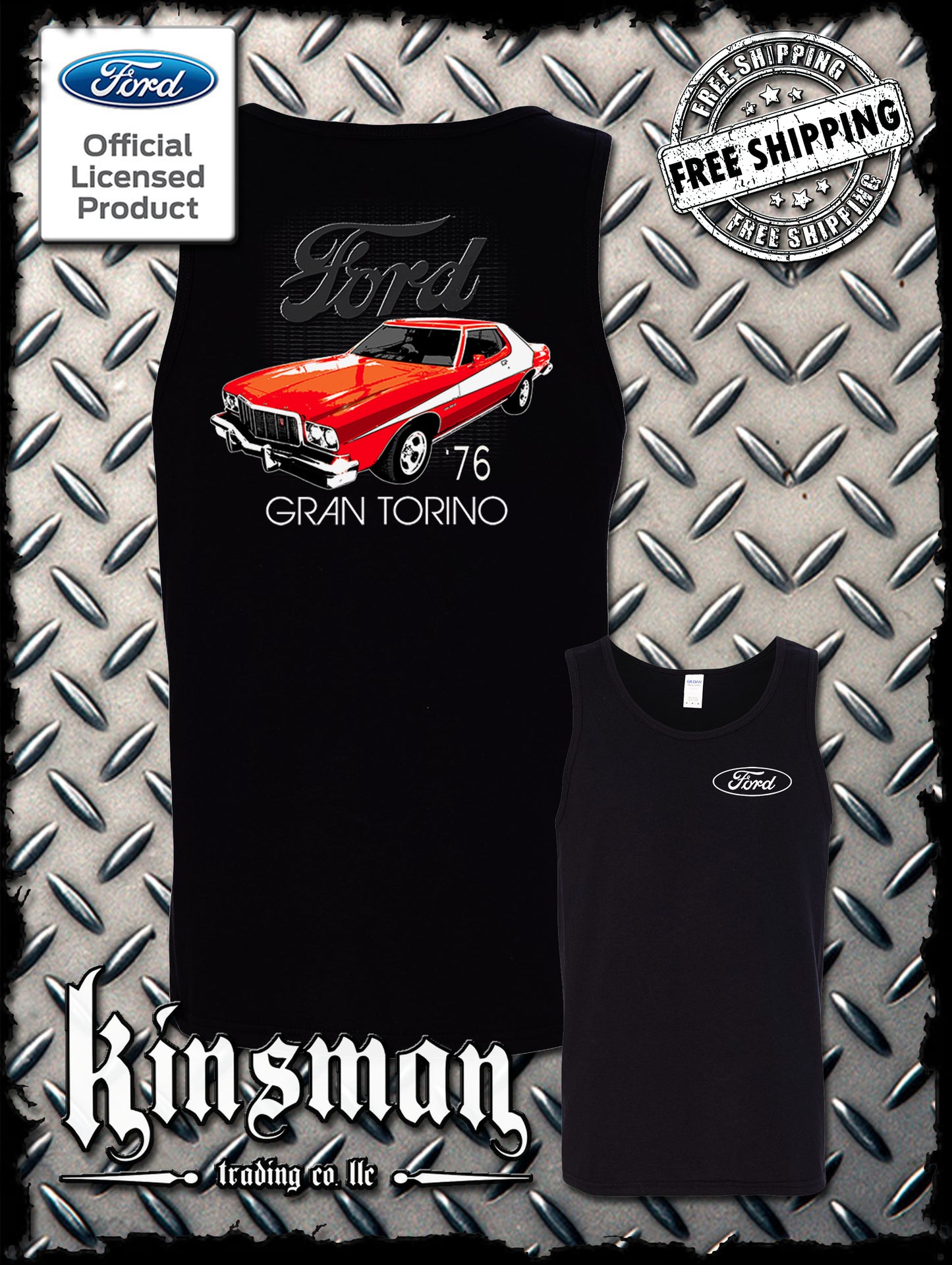 Ford 76 Gran Torino 2-Sided Tank Top T-Shirt American Horsepower