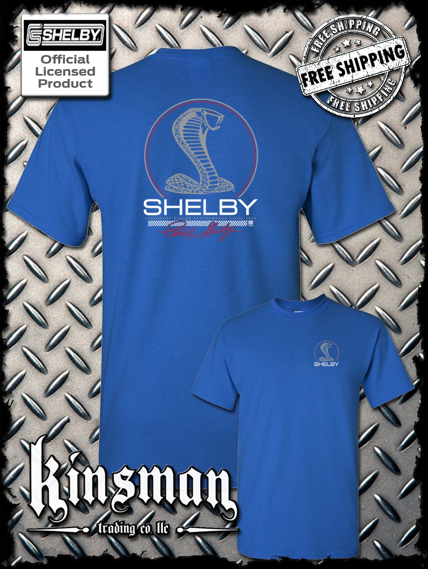 Carroll Shelby Cobra Legendary Racing 2-Sided T-Shirt