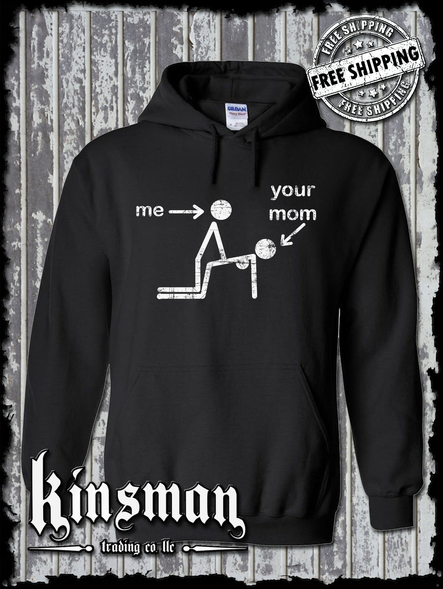 Funny Stick Figure Doggystyle Me & Your Mom Hoodie / Sweatshirt - Adult Rude Vulgar Humor