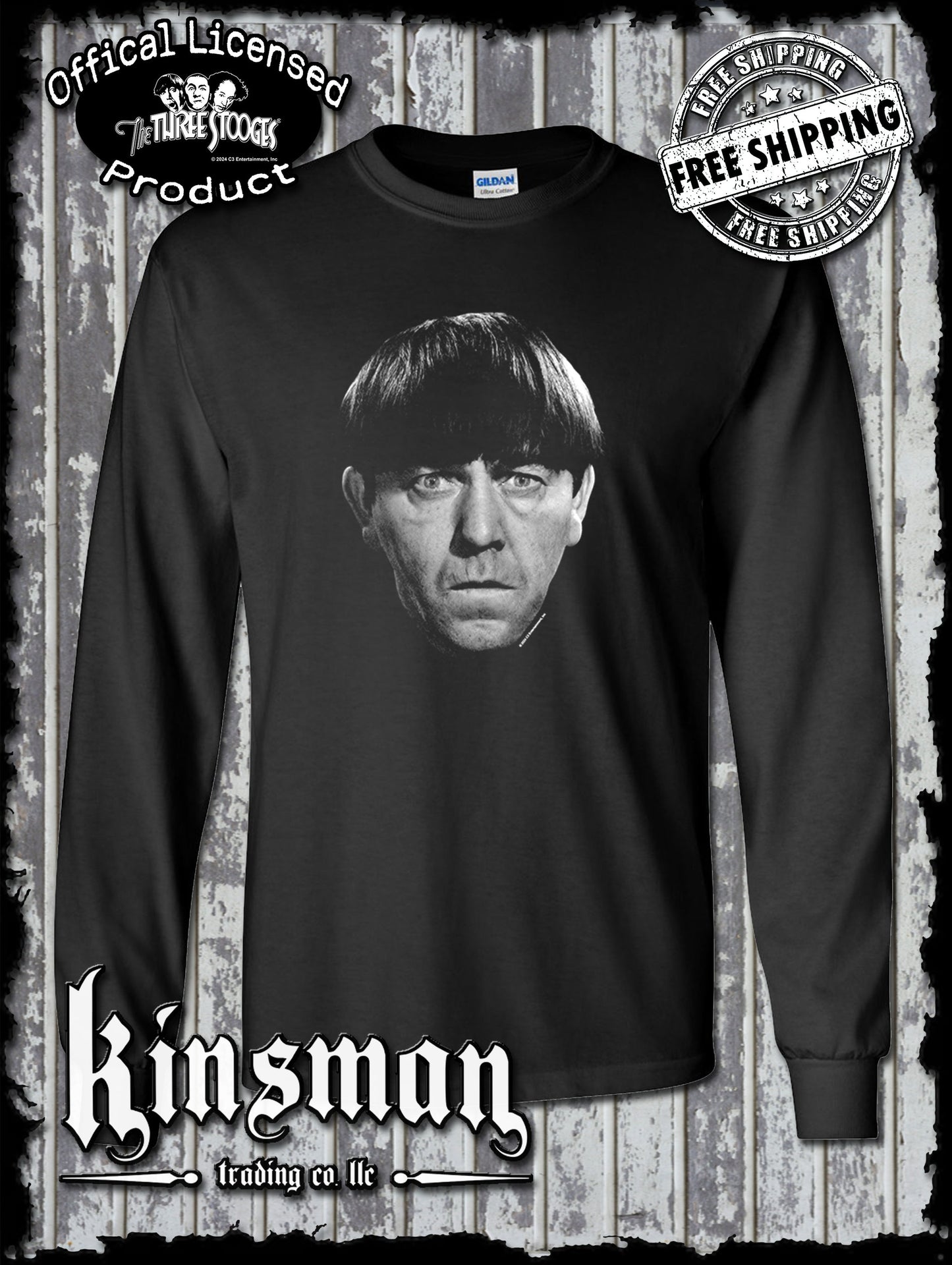 Three Stooges Moe Long Sleeve T-Shirt