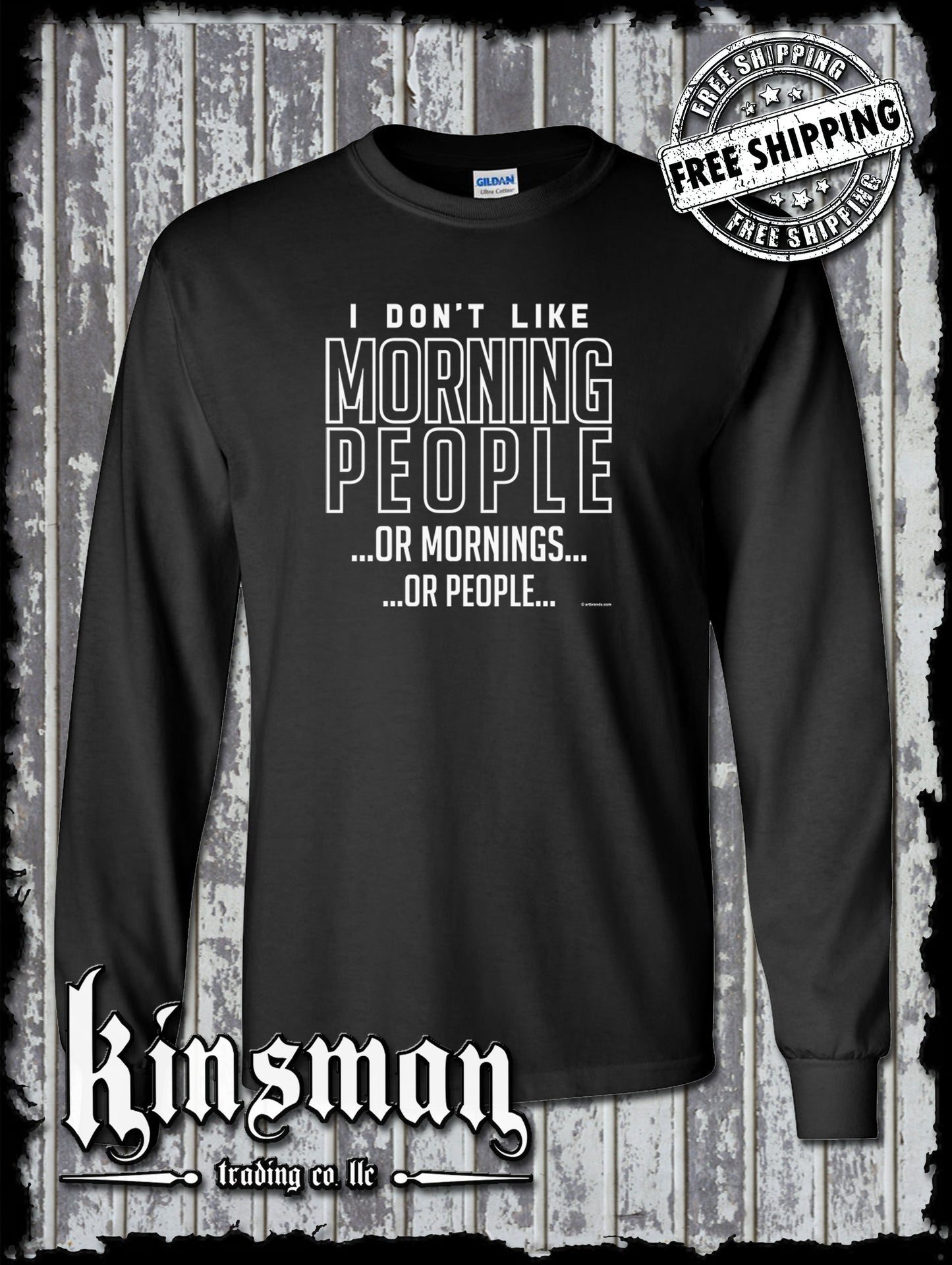 I Don't Like Morning People Funny Long Sleeve T-Shirt
