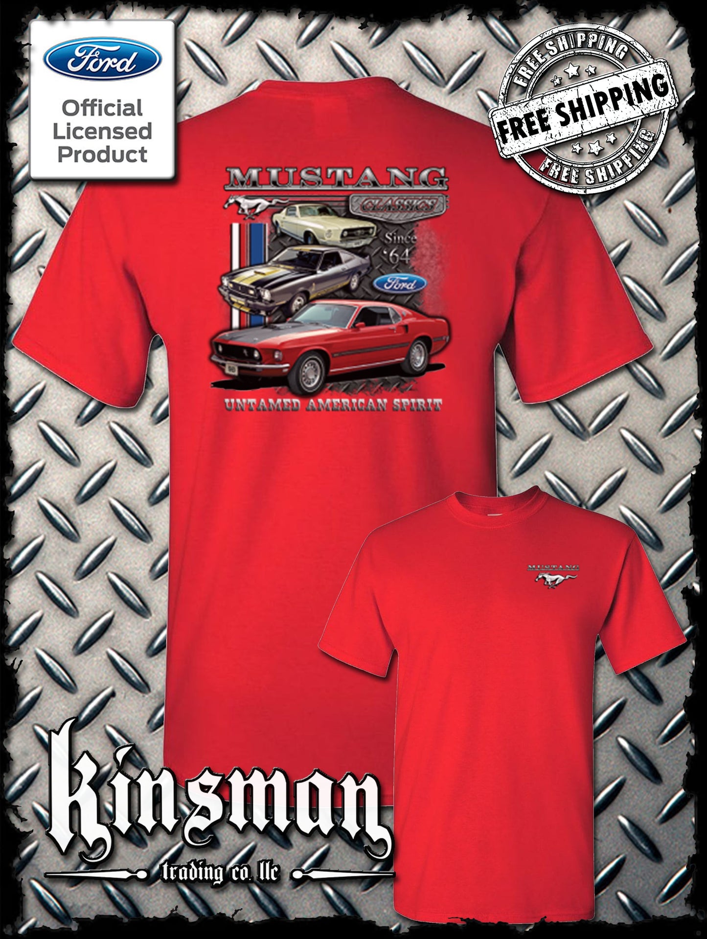Ford Mustang Untamed Since '64 2-Sided T-Shirt