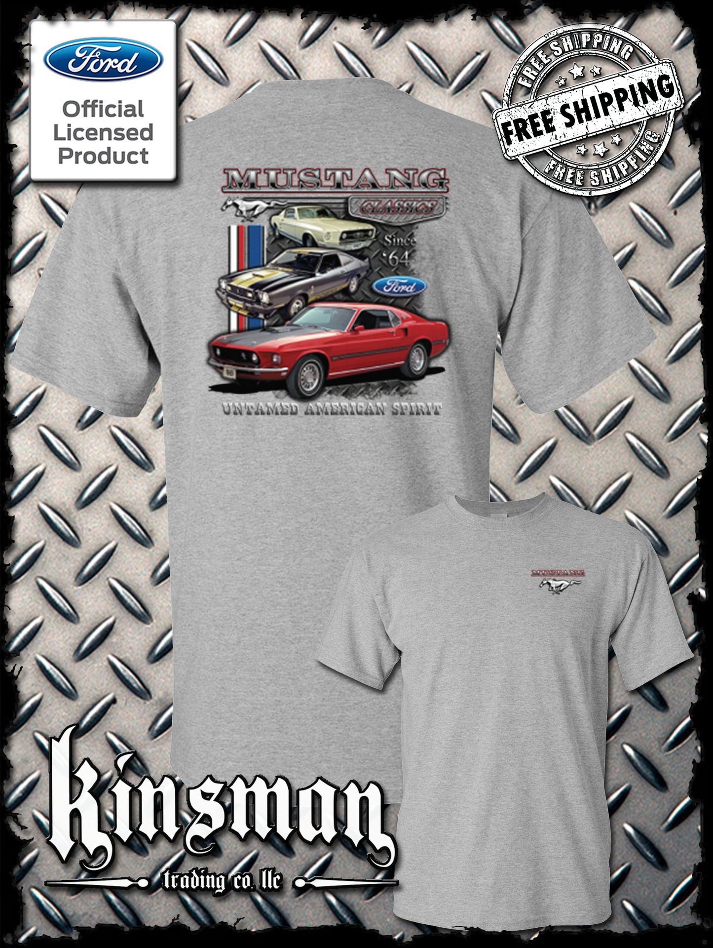 Ford Mustang Untamed Since '64 2-Sided T-Shirt
