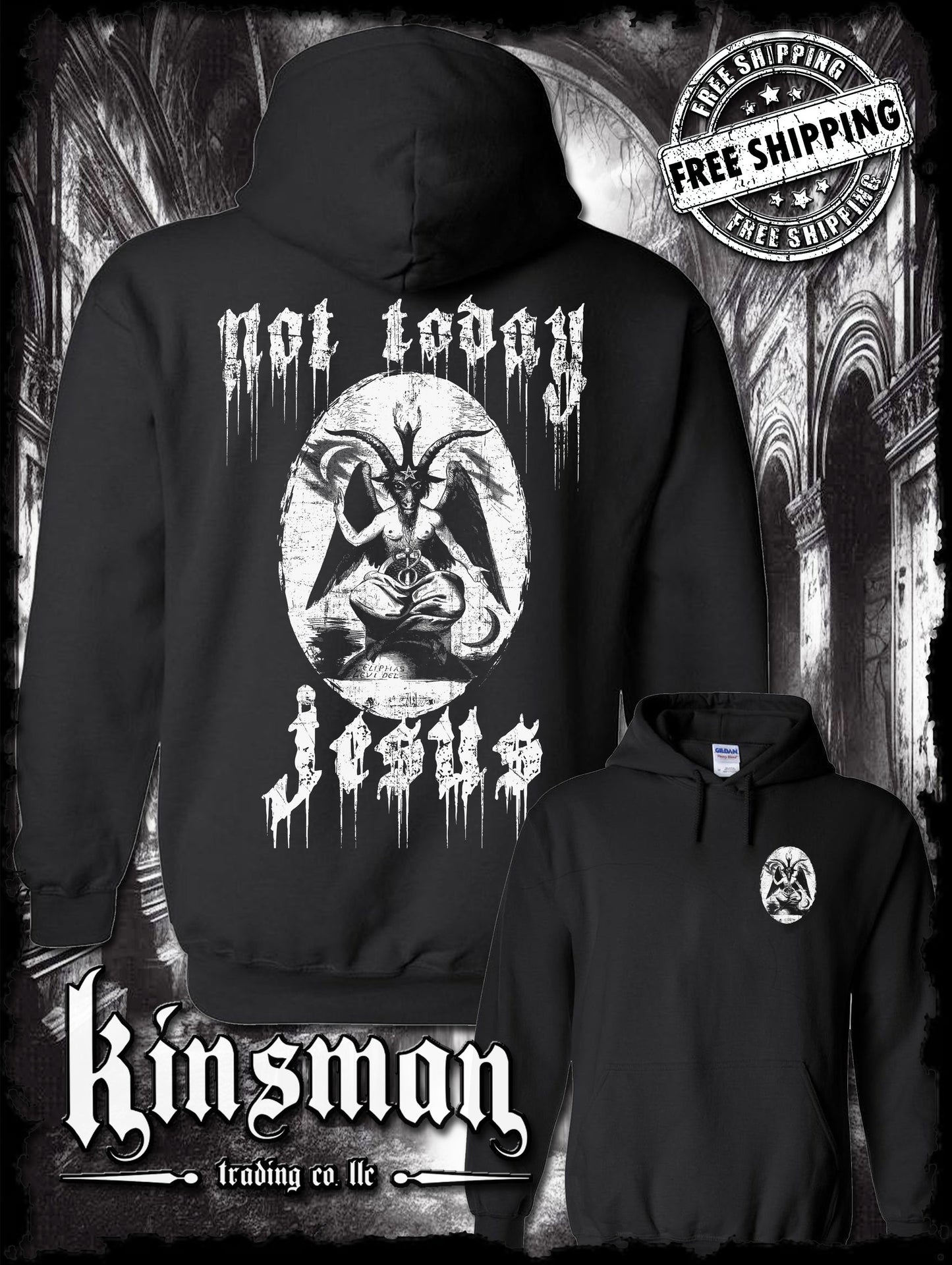 Not Today Jesus Baphomet Hoodie / Sweatshirt