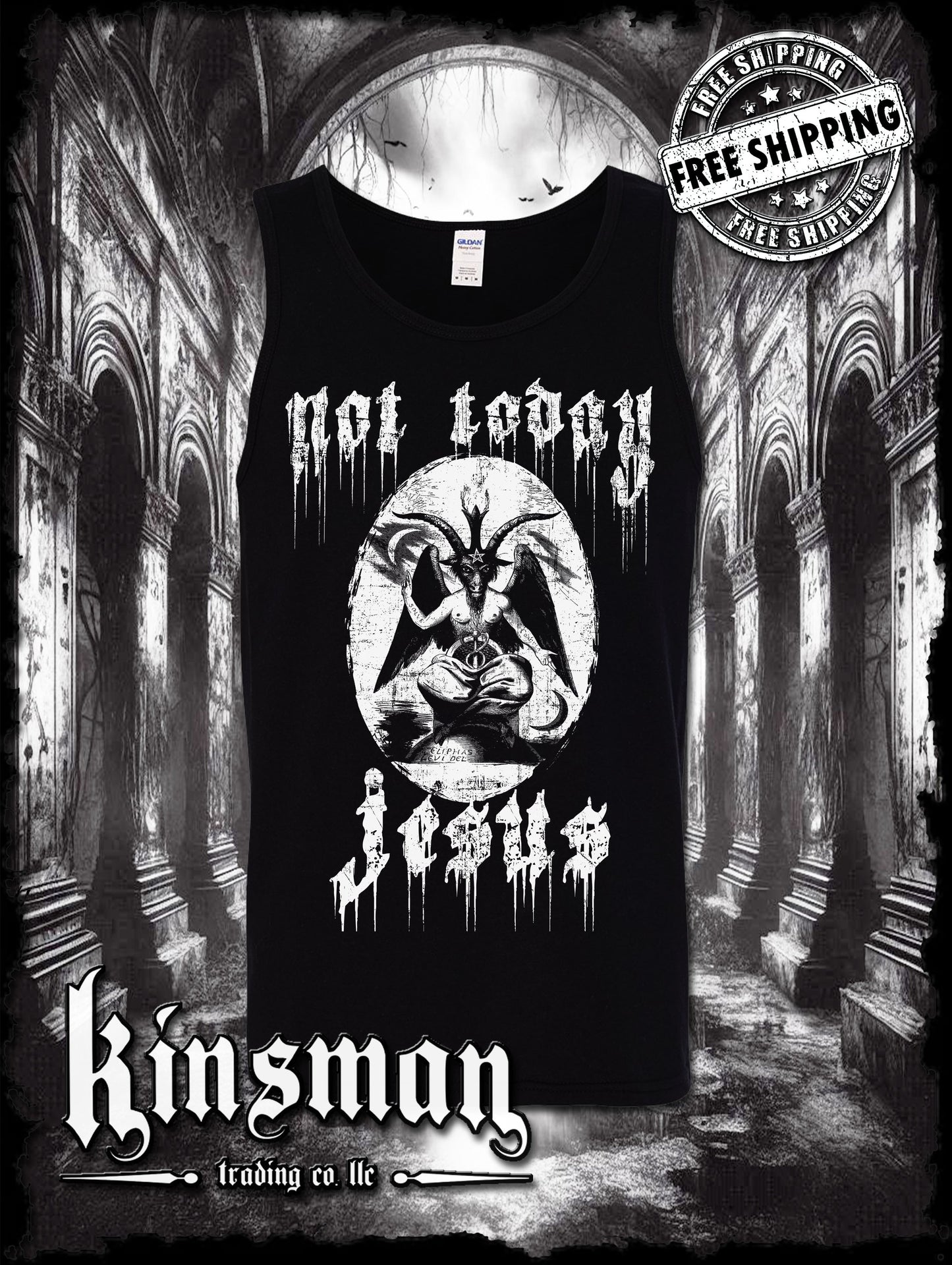 Not Today Jesus Baphomet Tank Top T-Shirt