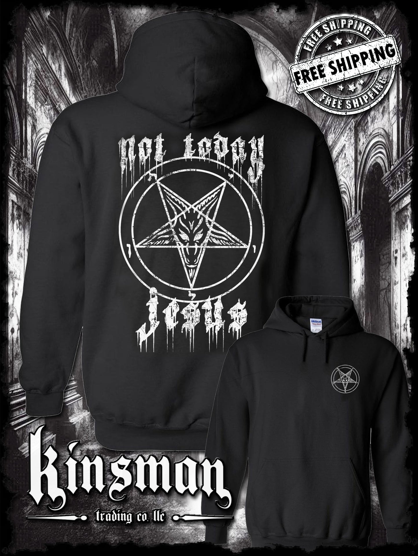 Not Today Jesus Pentagram Baphomet Hoodie / Sweatshirt