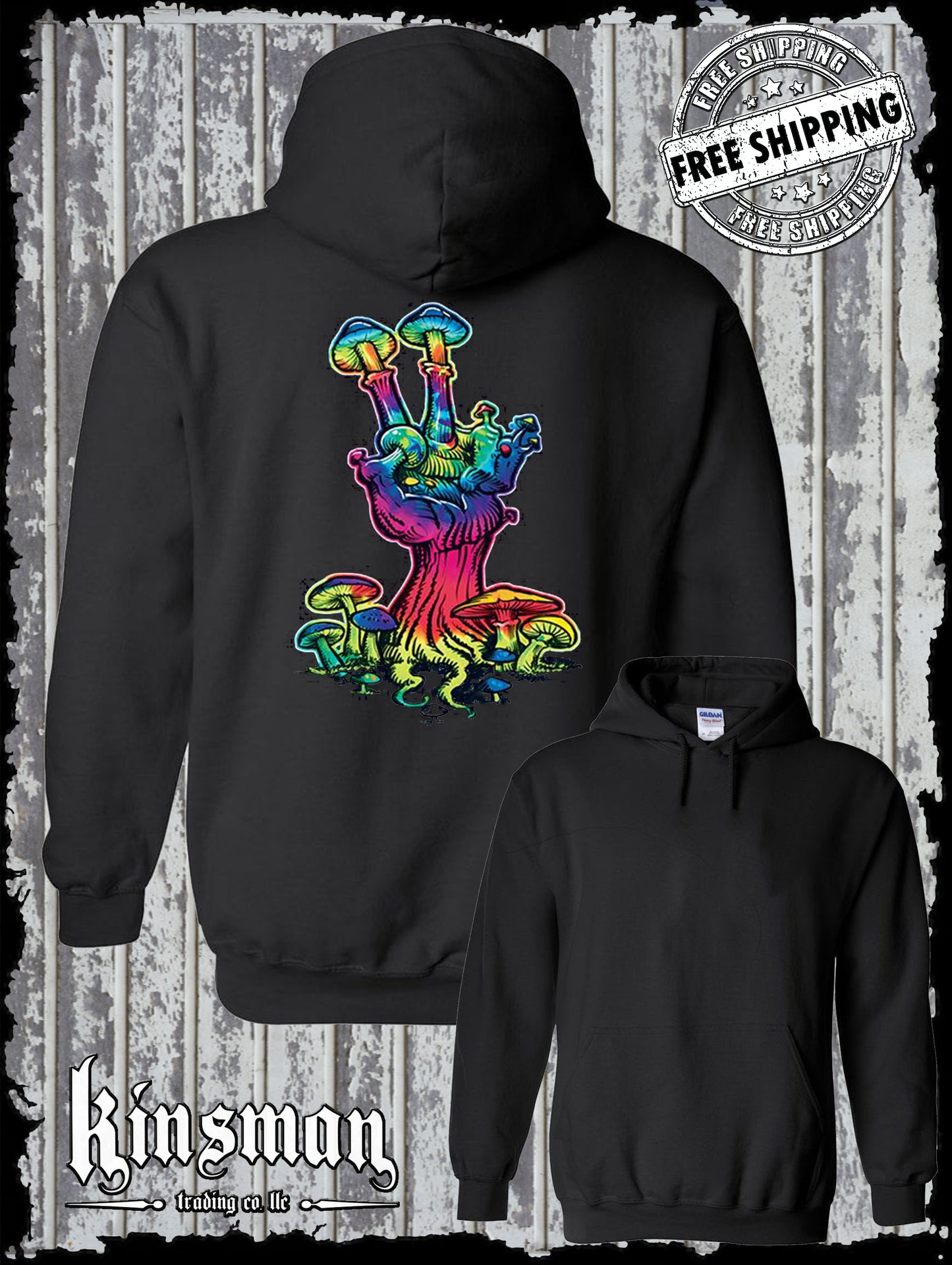 Liquid Blue Peace Mushroom Hoodie / Sweatshirt Licensed