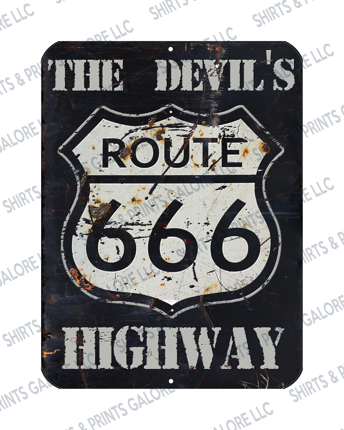 Route 666 The Devil's Highway Metal Sign 9x12
