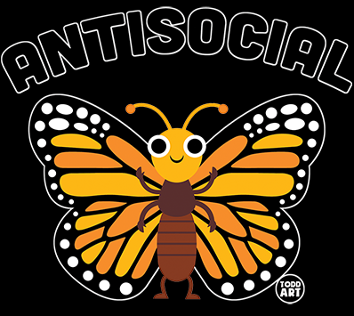 Antisocial Butterfly Long Sleeve T-Shirt Todd Goldman Licensed