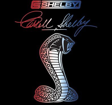 Carroll Shelby Red White Blue Cobra USA Logo 2-Sided T-Shirt