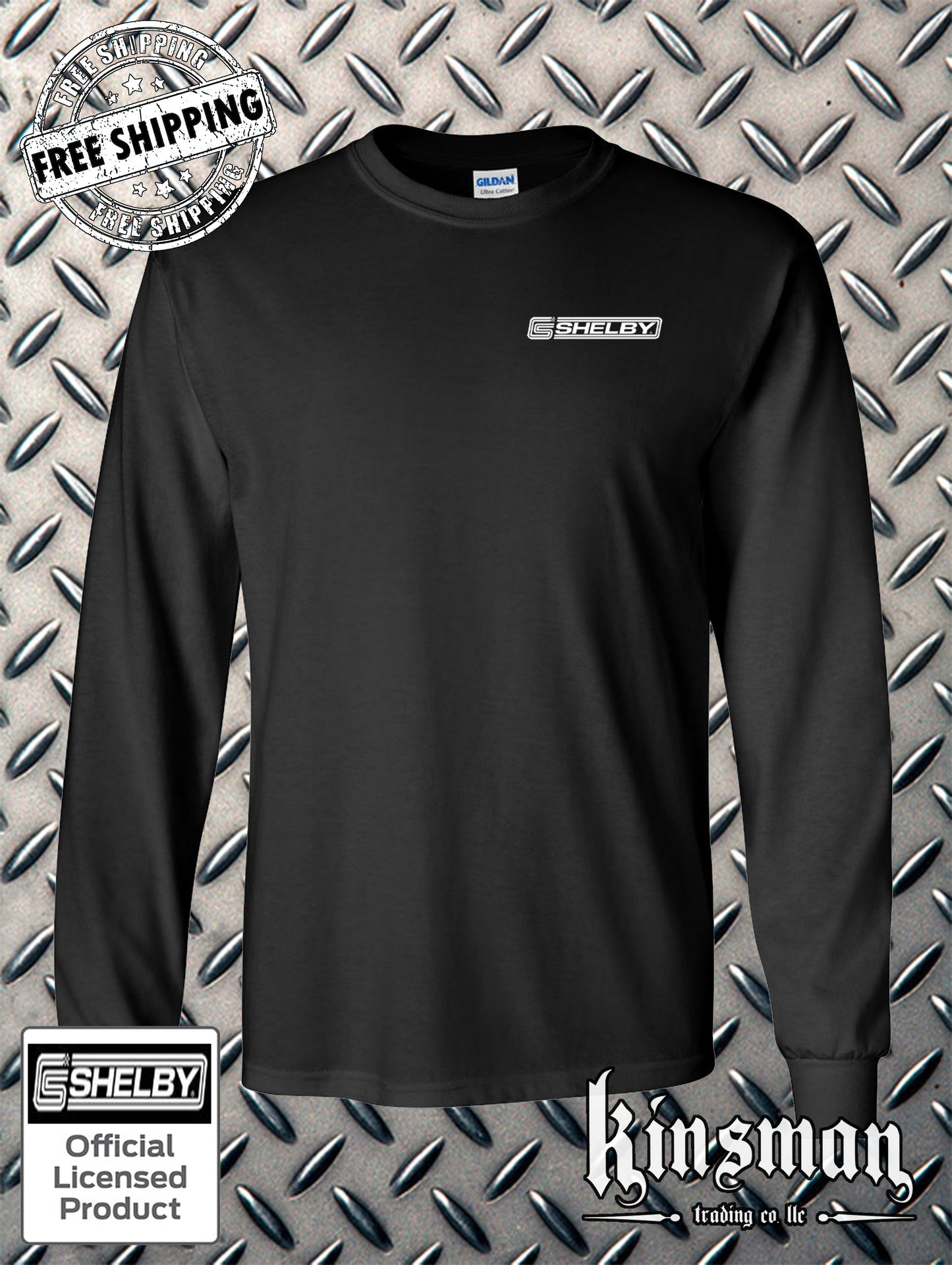 Shelby Logo Left Chest Crest Long Sleeve T-Shirt - Licensed / Official Product -