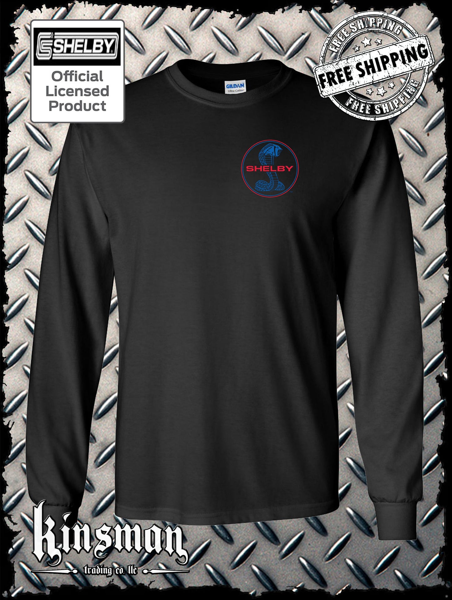 Shelby Cobra Round Logo Crest Long Sleeve T-Shirt Official Licensed Product