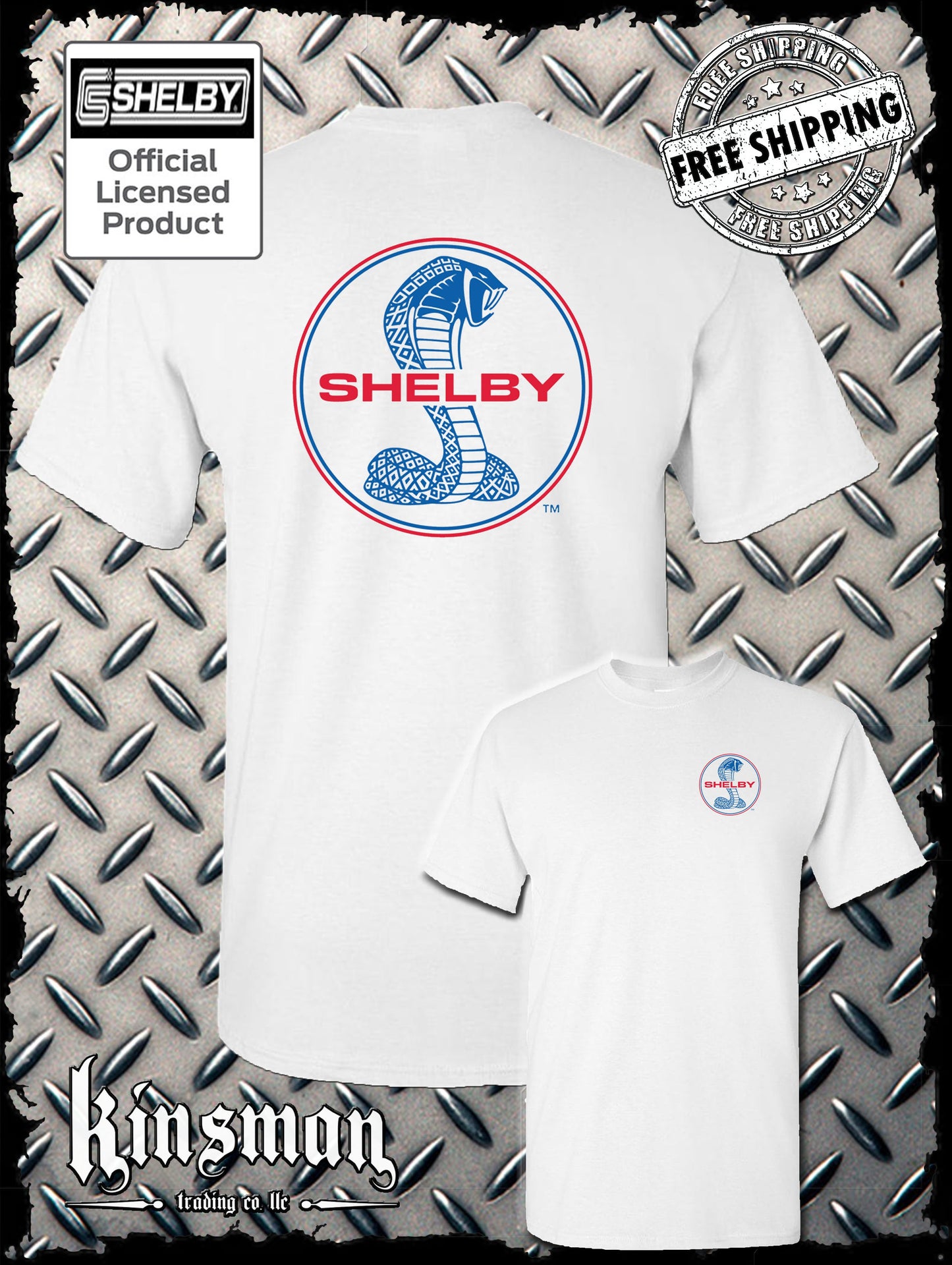Shelby Cobra Round Logo 2 Sided T-Shirt Official Licensed Product