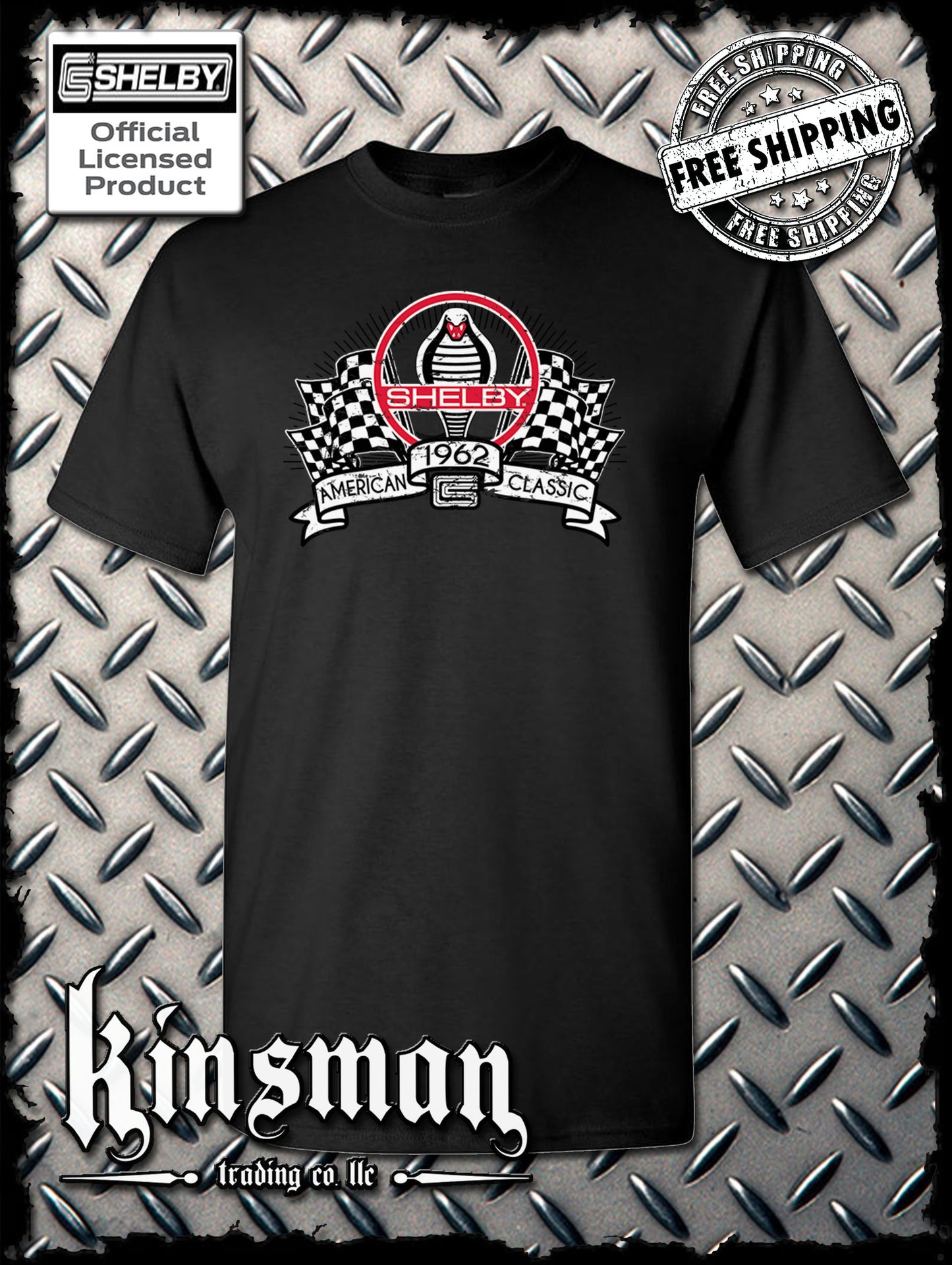 Carroll Shelby Racing Flags T-Shirt