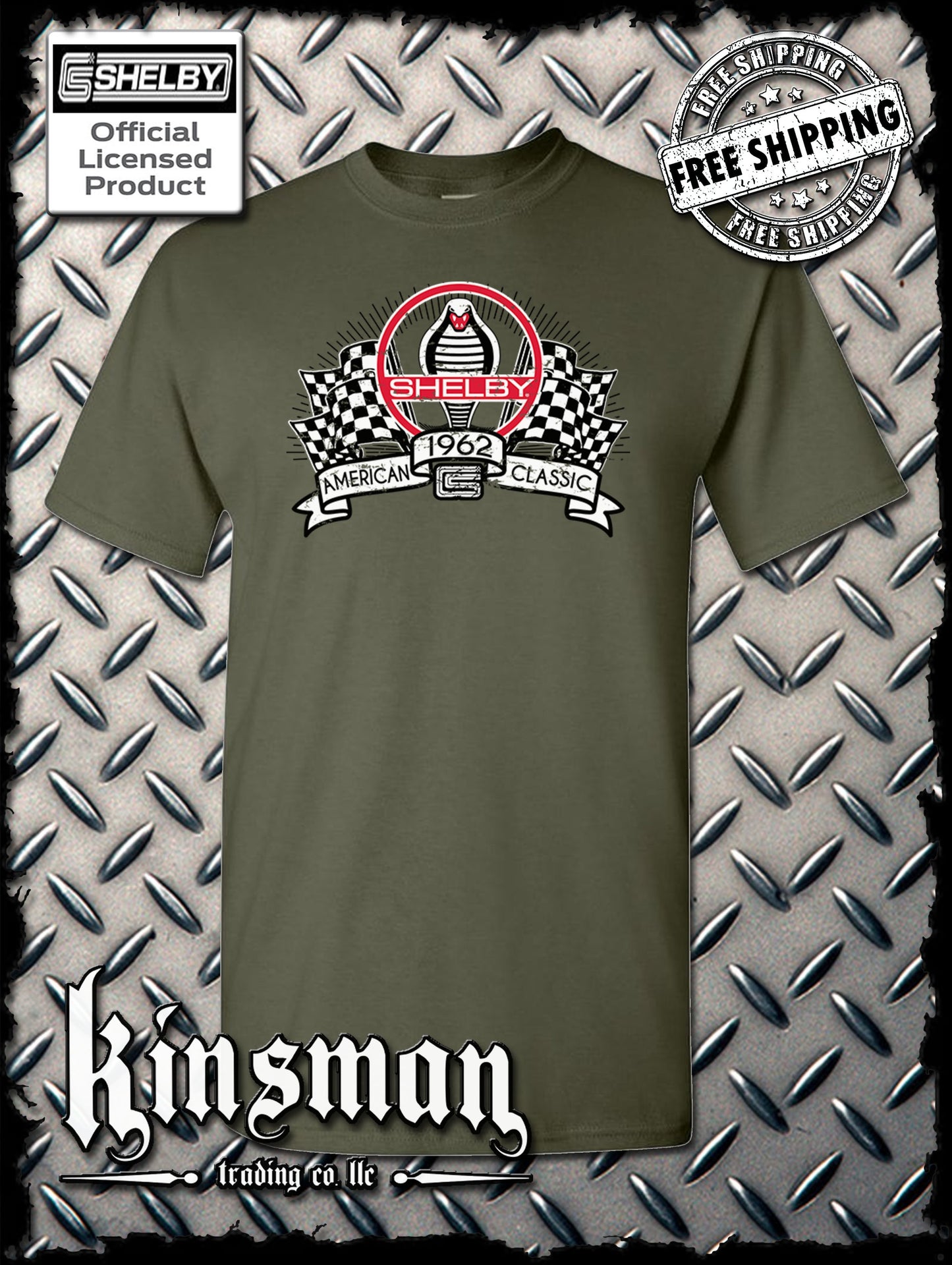 Carroll Shelby Racing Flags T-Shirt