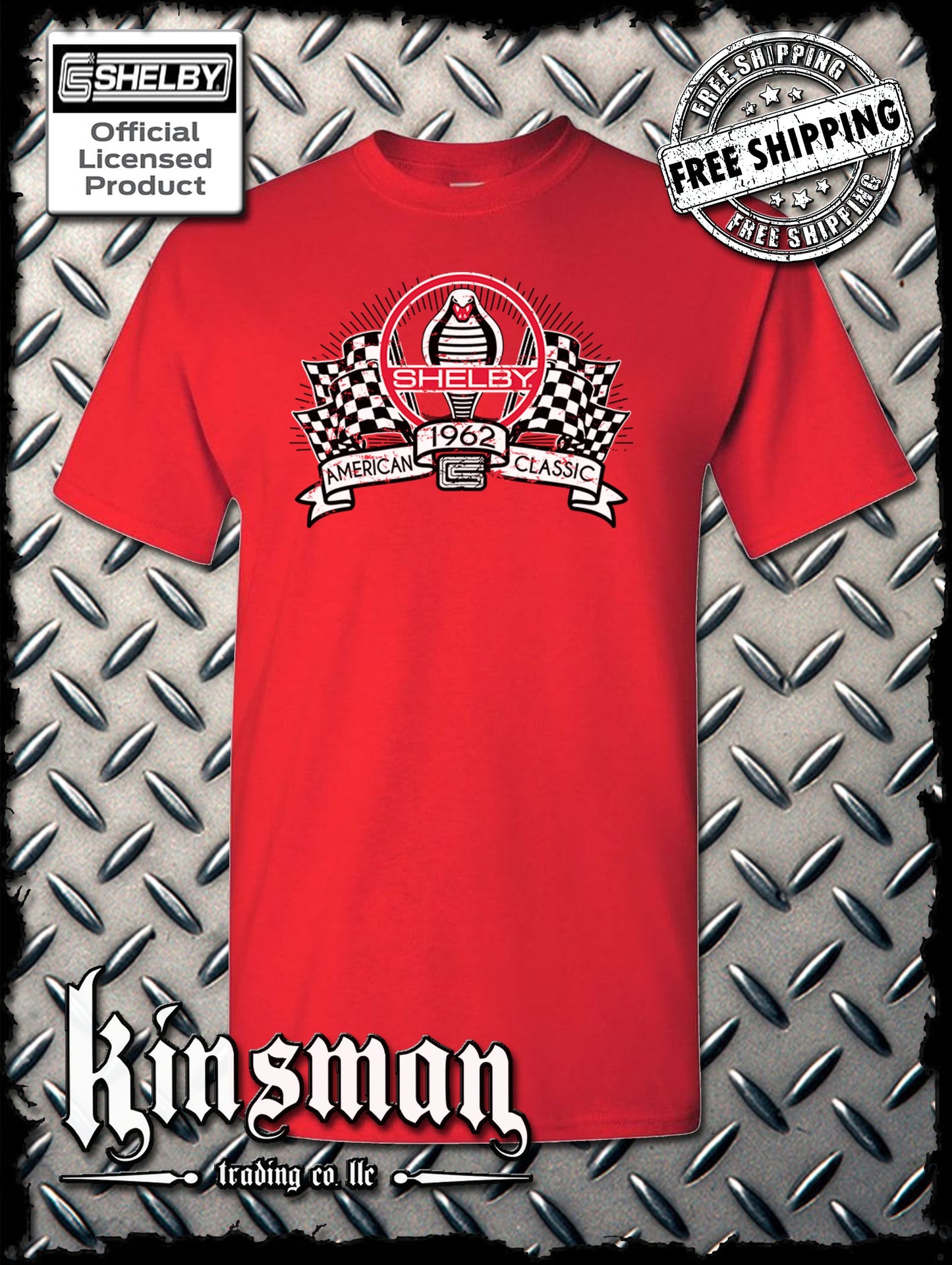 Carroll Shelby Racing Flags T-Shirt