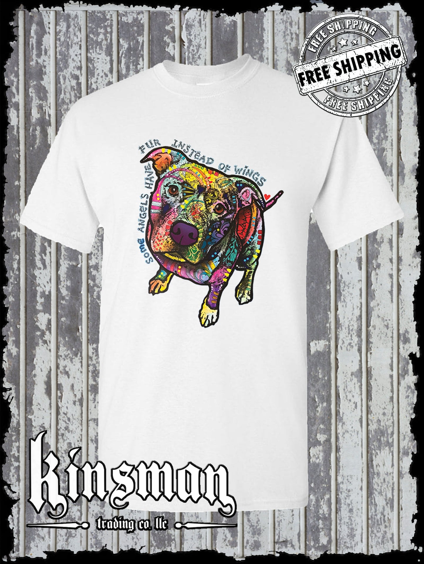 Dean Russo Some Angels Have Fur Instead of Wings T-Shirt Watercolor Art