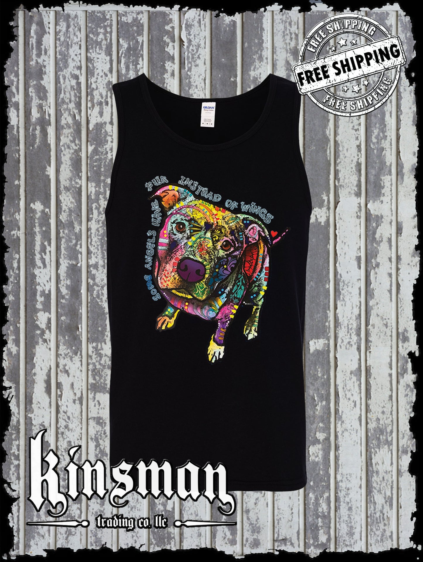 Dean Russo Some Angels Have Fur Instead of Wings Tank Top T-Shirt Watercolor Art