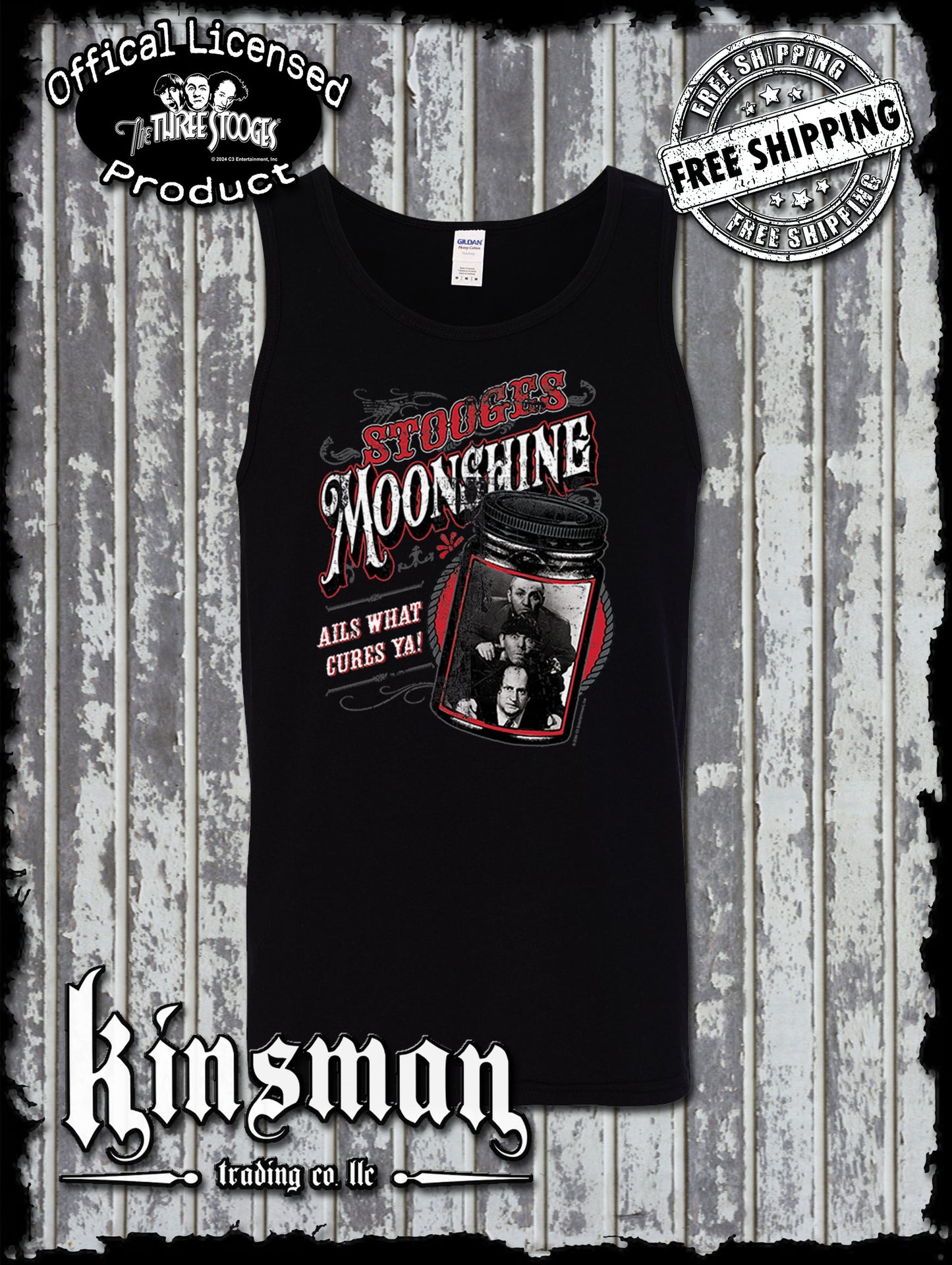 Three Stooges Moonshine Tank Top T-Shirt