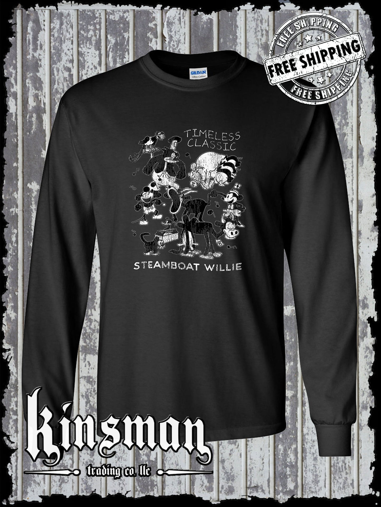 Steamboat Willie Timeless Classic Long Sleeve T Shirt / Cartoon Mouse