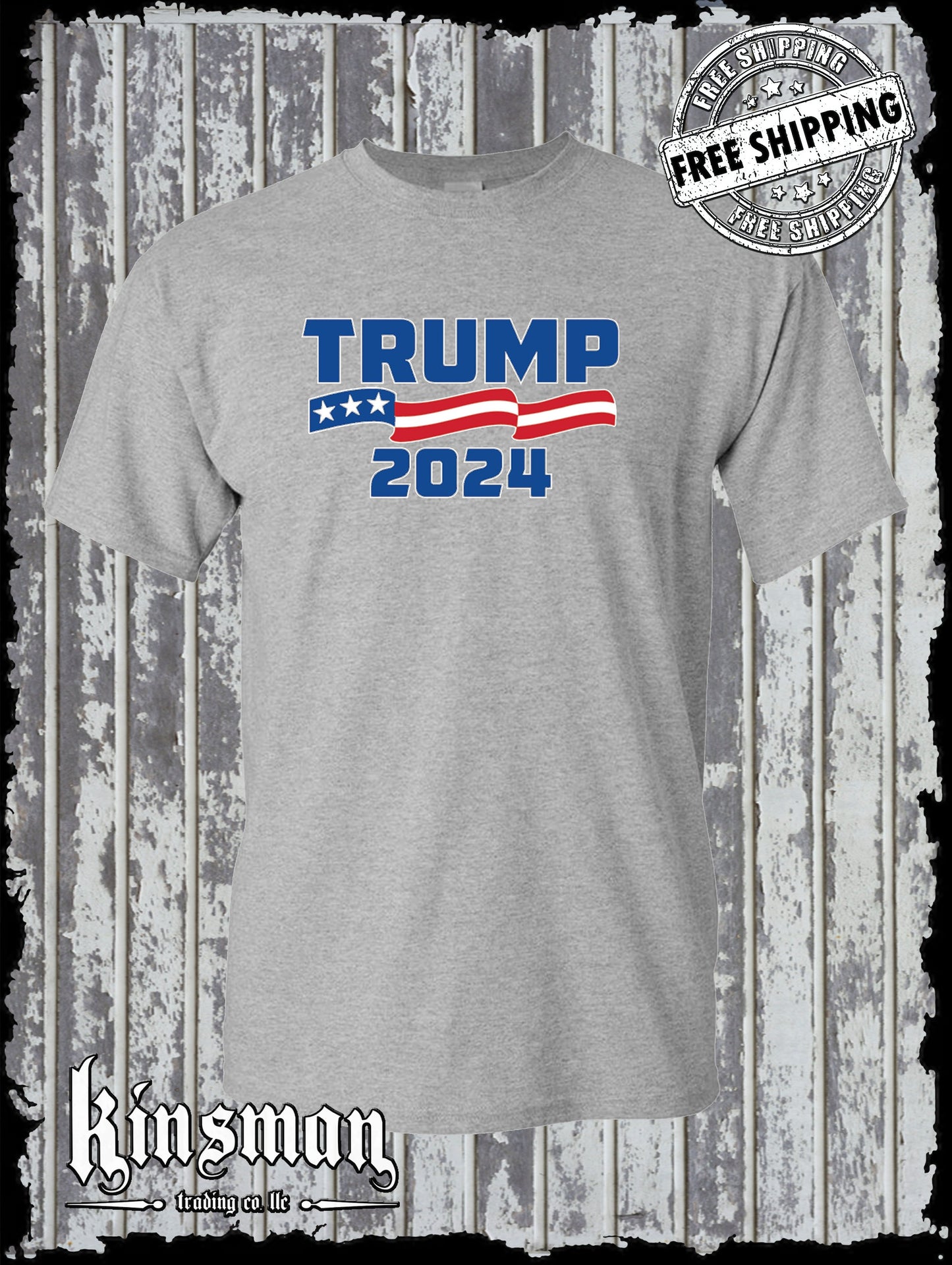 Trump 2024 For President T-Shirt Republican American Flag