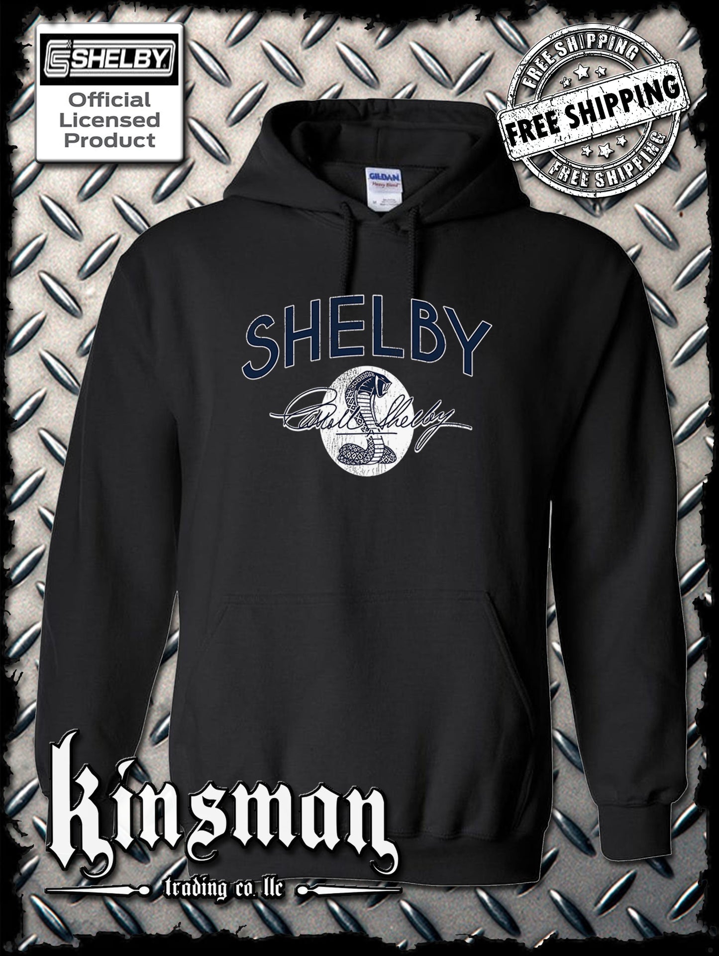 Carroll Shelby Vintage Cobra Logo Hoodie / Sweatshirt