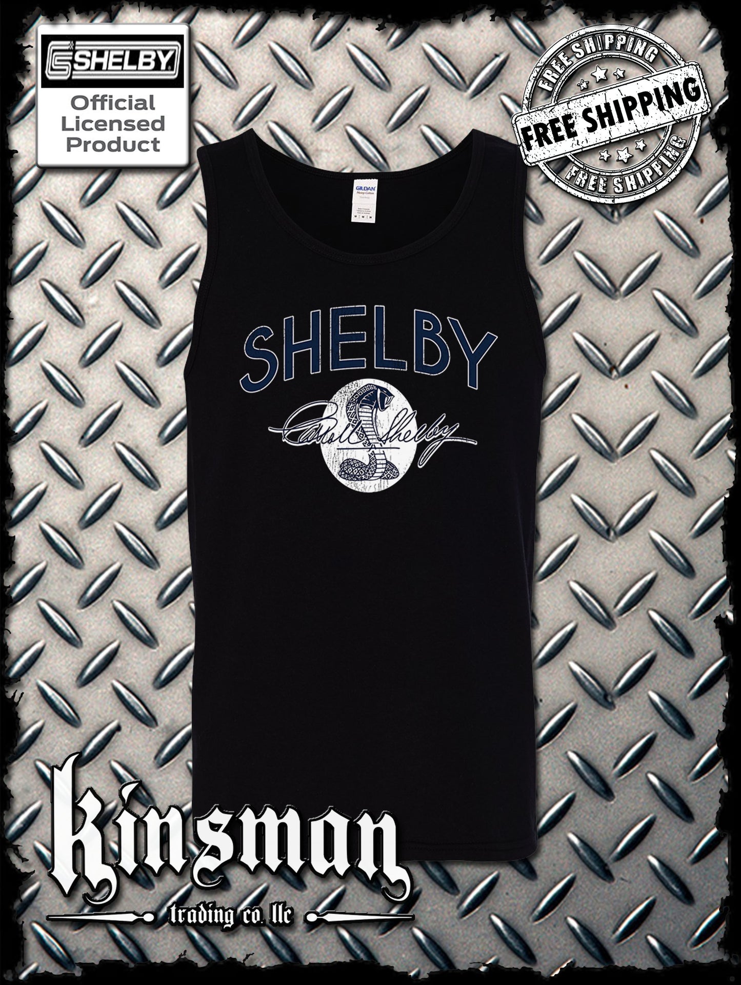 Carroll Shelby Vintage Cobra Logo Tank Top T-Shirt