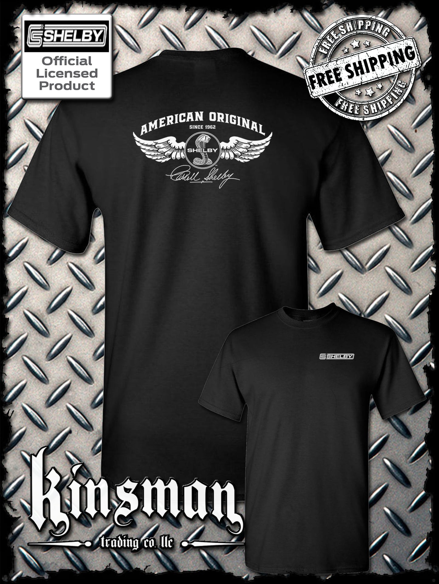 Carroll Shelby Winged Cobra 2-Sided T-Shirt