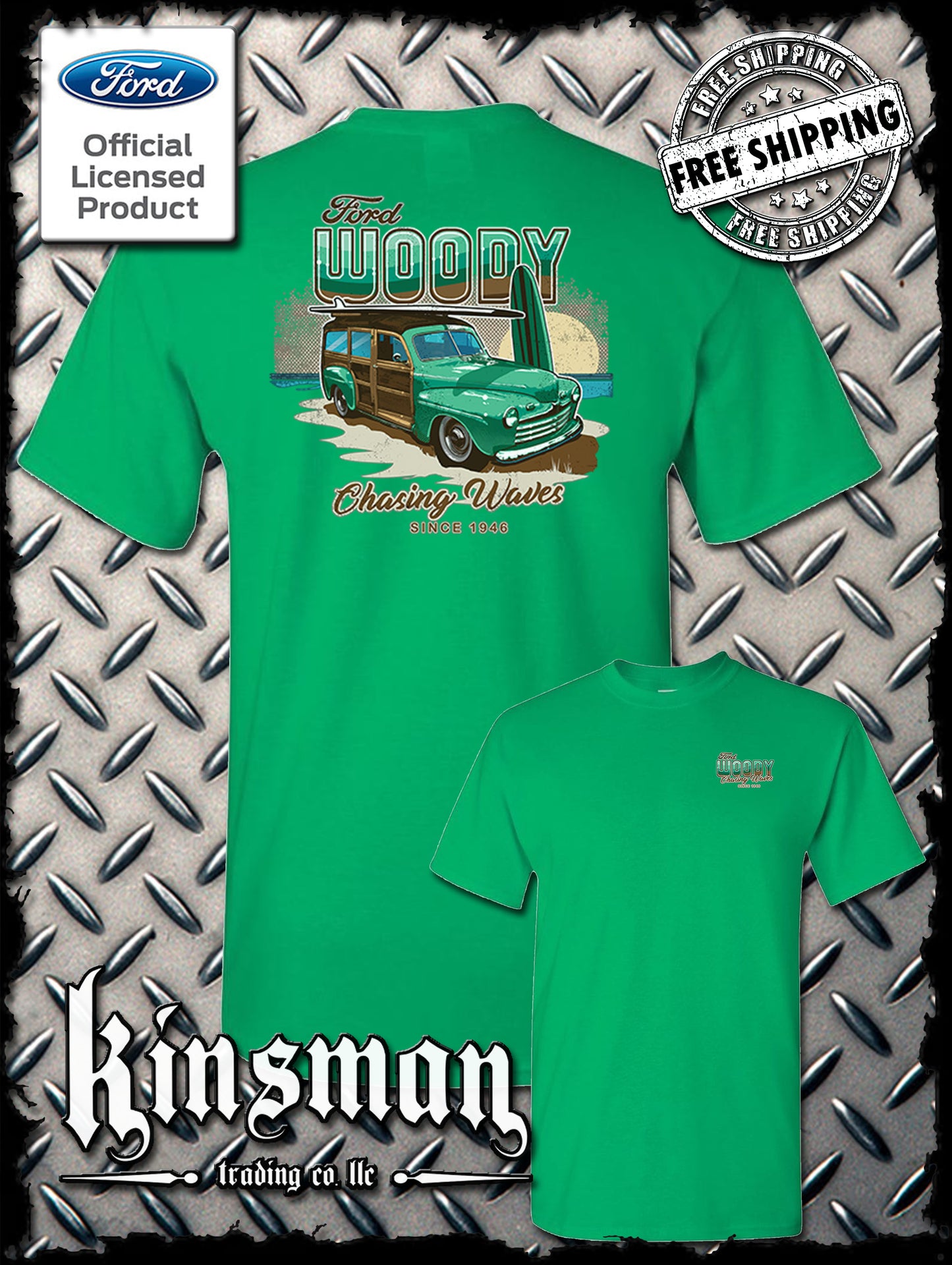 1946 Ford Woody Wagon 2-Sided T-Shirt