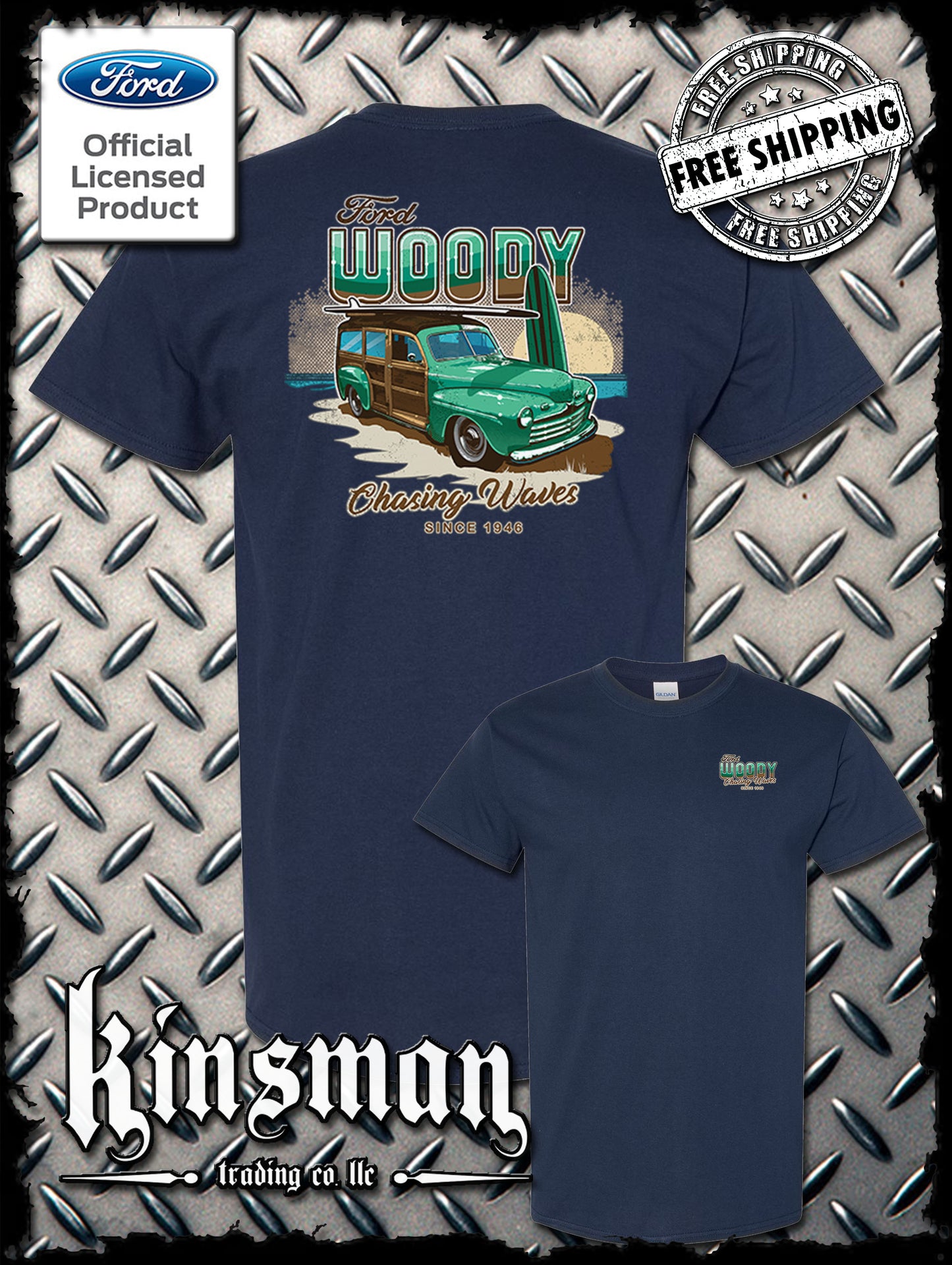 1946 Ford Woody Wagon 2-Sided T-Shirt