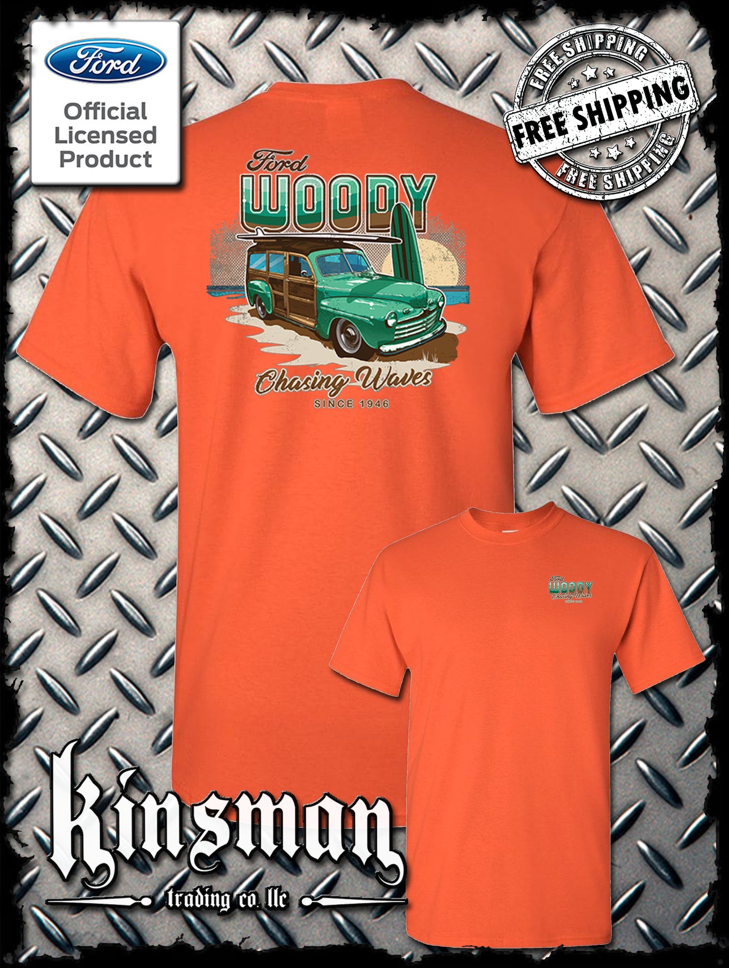 1946 Ford Woody Wagon 2-Sided T-Shirt