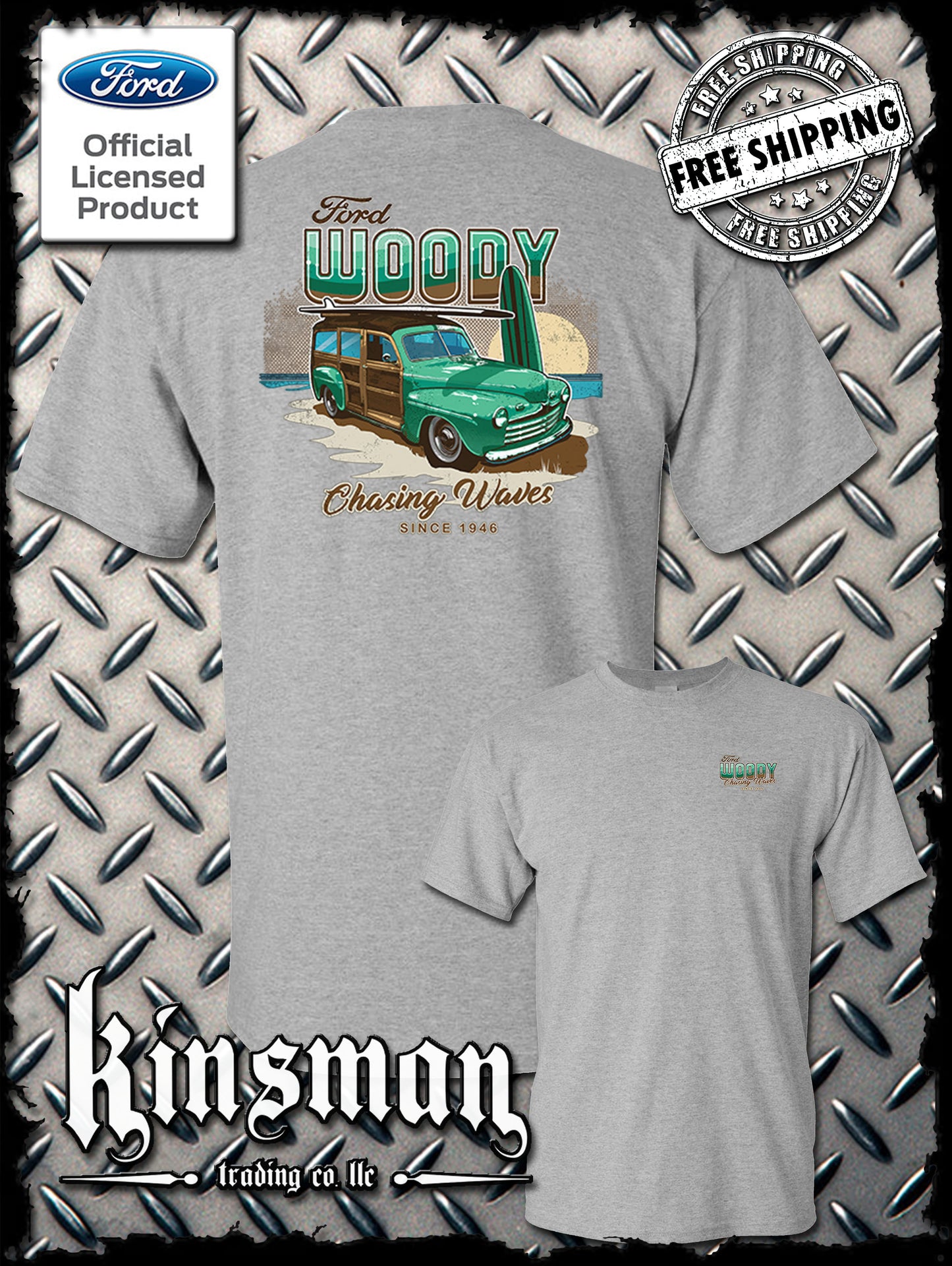 1946 Ford Woody Wagon 2-Sided T-Shirt