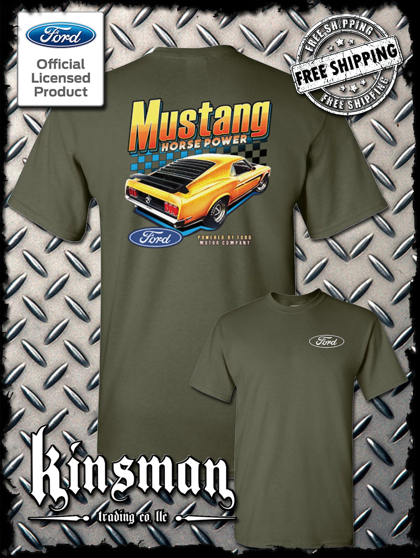 Ford Mustang Horsepower 2-Sided T-Shirt