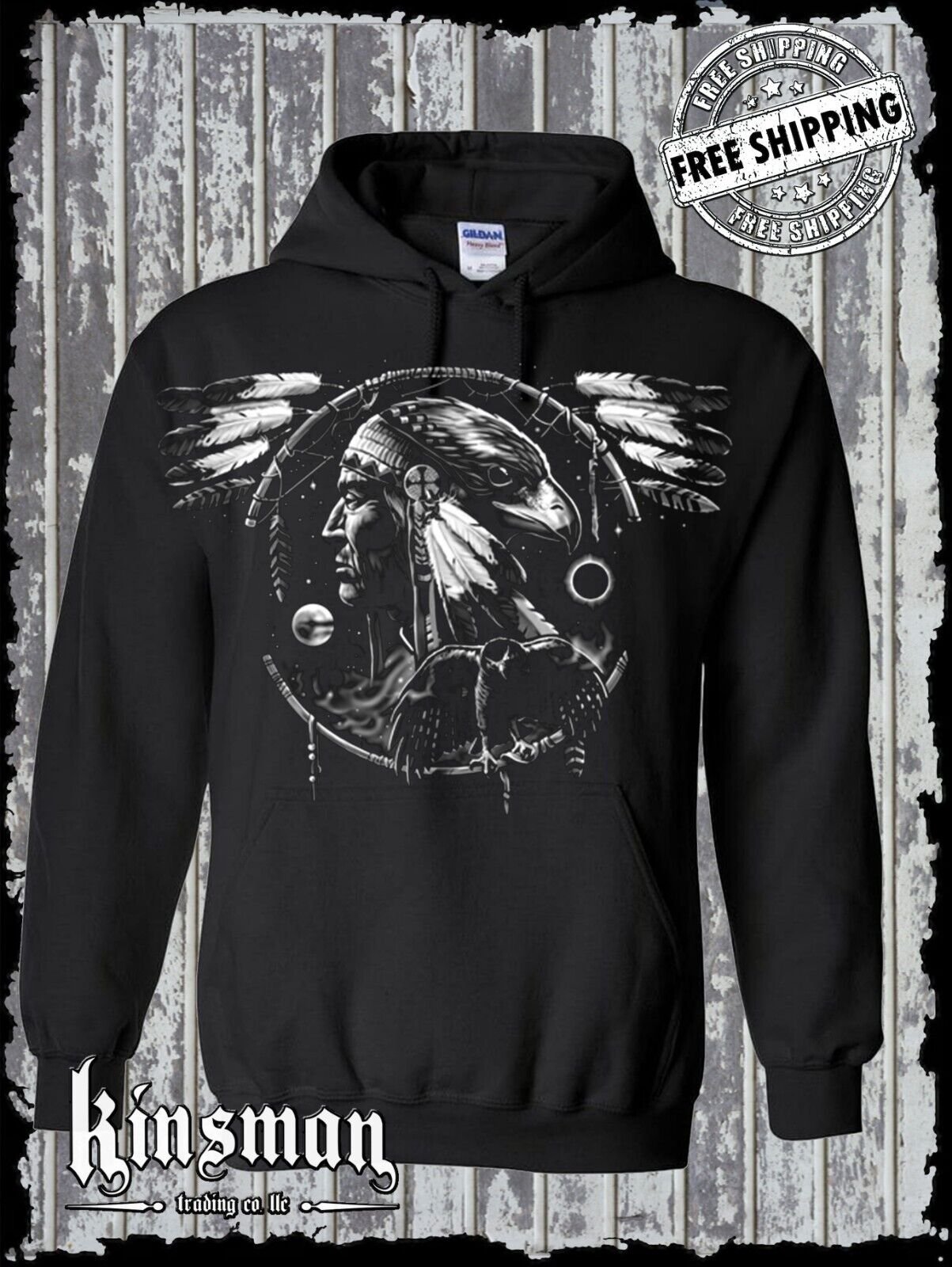 Hawk Dreamcatcher Spirit Indian Hoodie / Sweatshirt - Native American Feathers