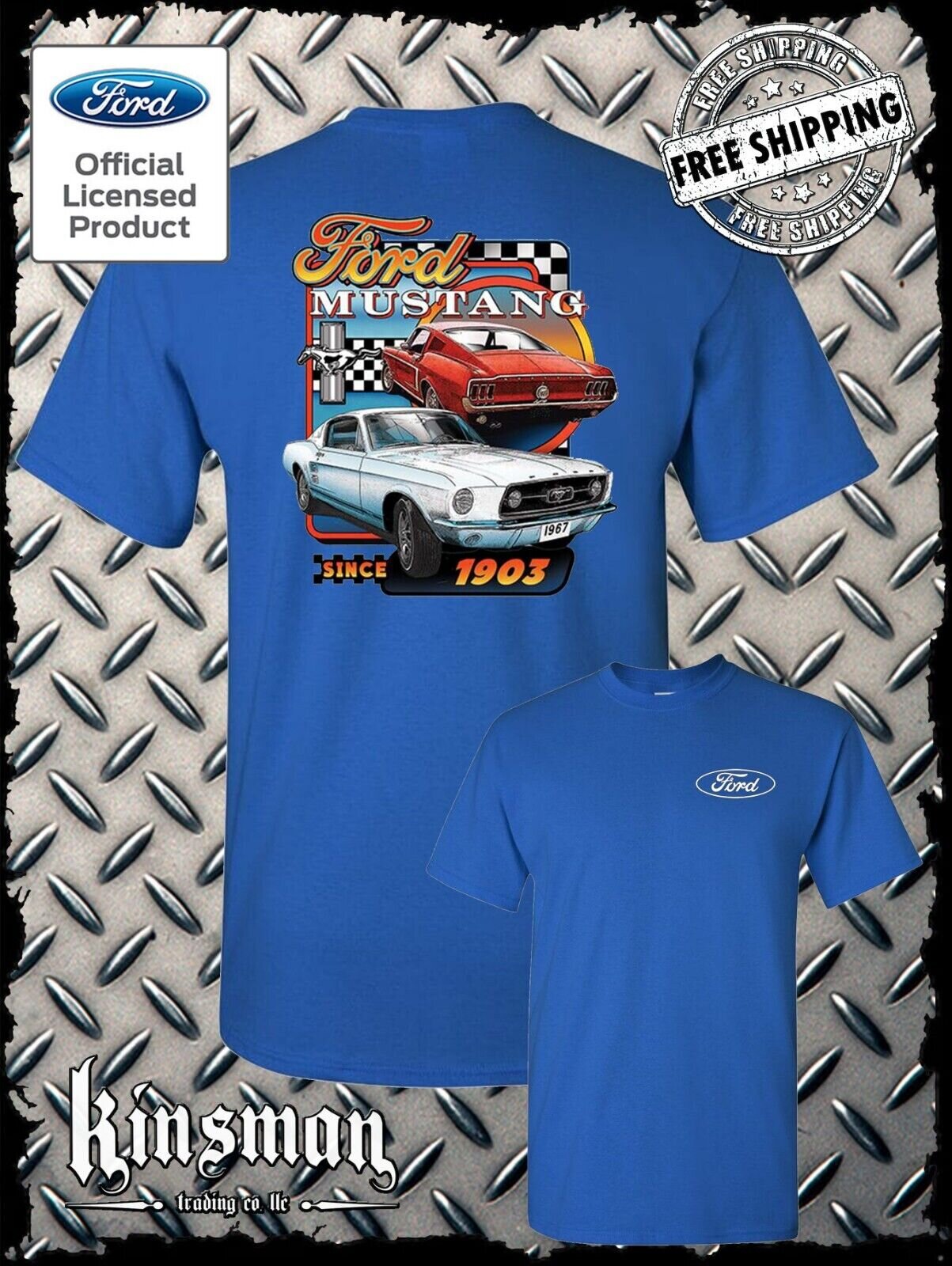 Ford Mustang Since 1903 Retro 2-Sided T-Shirt - Official Licensed Product