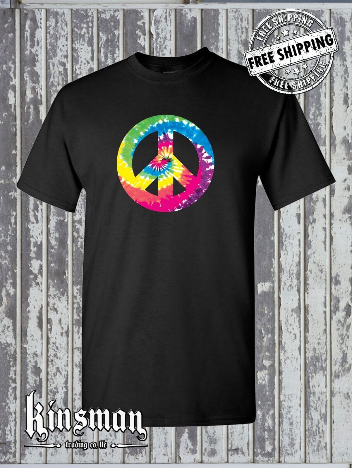 Peace Sign Tie Dye T-Shirt / 60's 70's Hippie Love