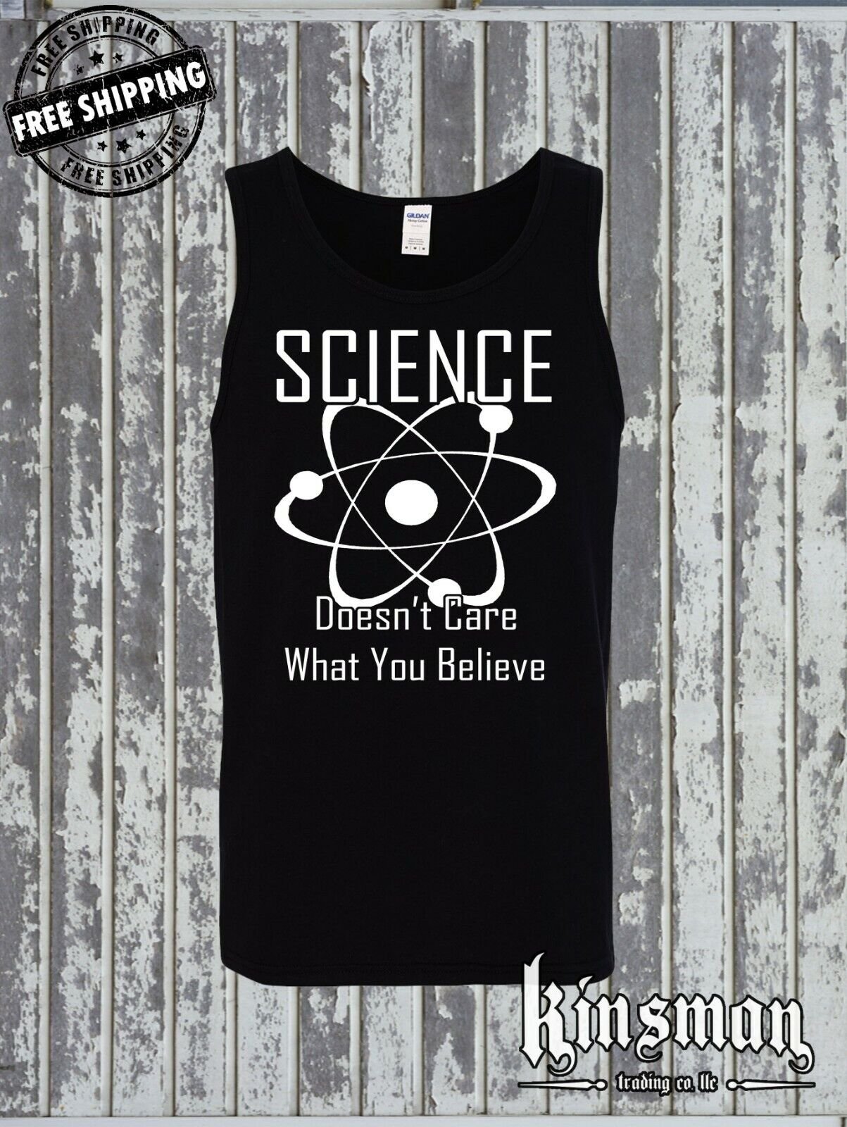 Science Doesn't Care What You Believe Tank Top T-Shirt - Atom Geek Nerd