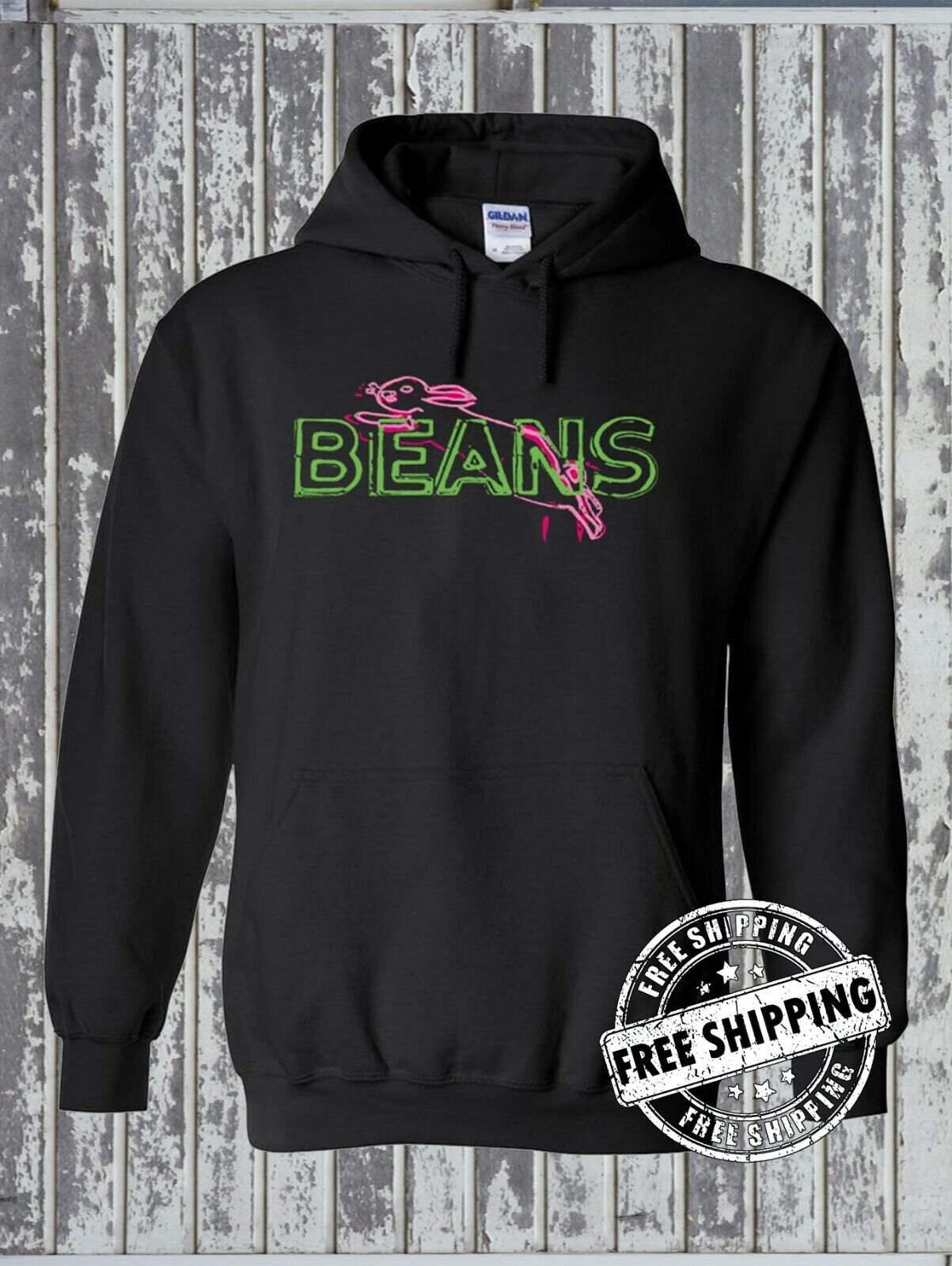 Saginaw BEANS Bunny Hoodie Mid-Michigan Landmark Souvenir Flint Detroit Bay City