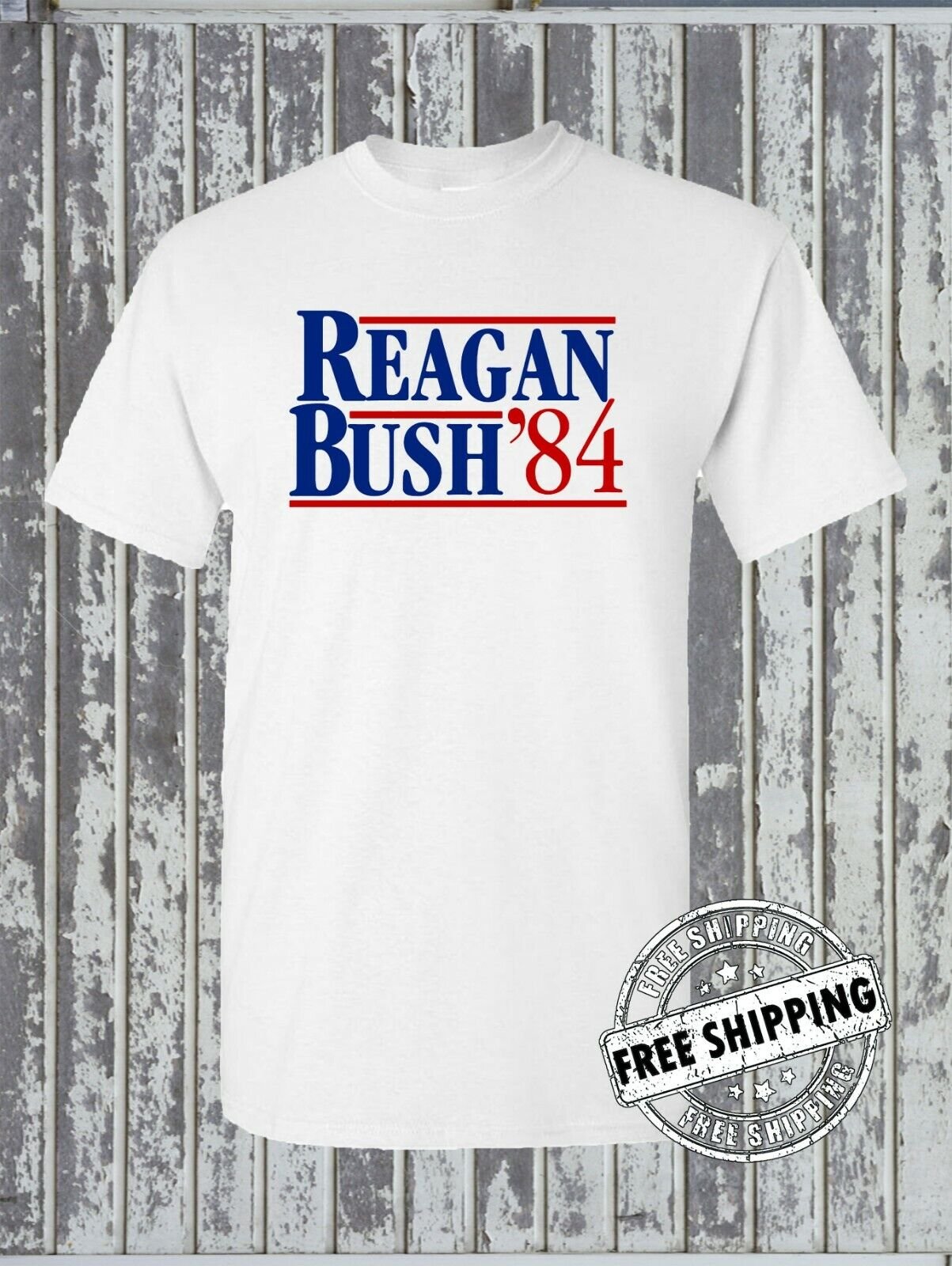 Ronald Reagan Bush For President 84 T-Shirt - Republican Political Retro Tee USA