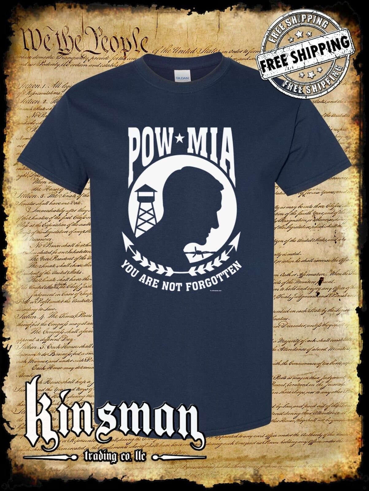 POW - MIA You Are Not Forgotten T-Shirt / USA Veteran Marine Army Navy Military